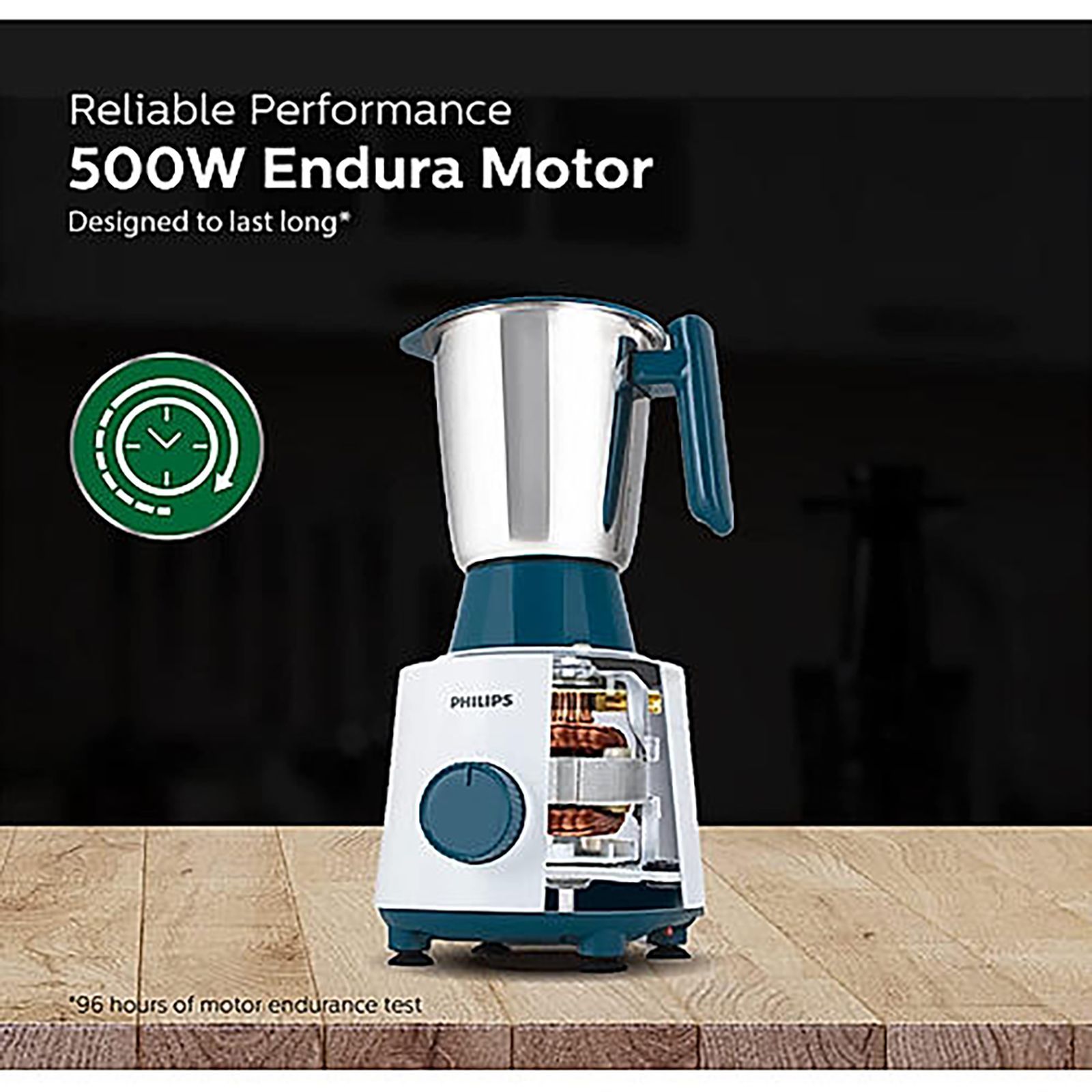 PHILIPS 500 Watt 3 Jars Mixer Grinder (3 Speed Control with Pulse Function, White & Blue) PHILIPS 500 Watt 3 Jars Mixer Grinder (3 Speed Control with Pulse Function, White & Blue)_9