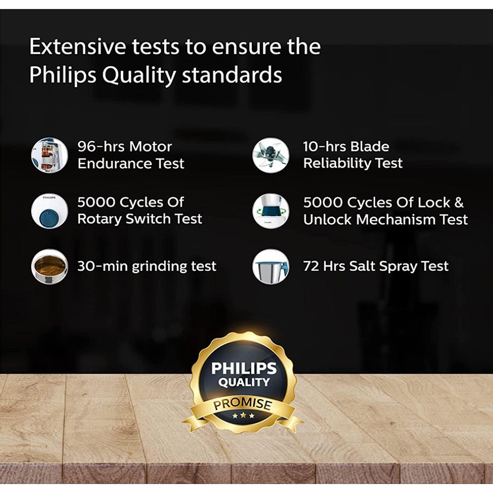 PHILIPS 500 Watt 3 Jars Mixer Grinder (3 Speed Control with Pulse Function, White & Blue) PHILIPS 500 Watt 3 Jars Mixer Grinder (3 Speed Control with Pulse Function, White & Blue)_11