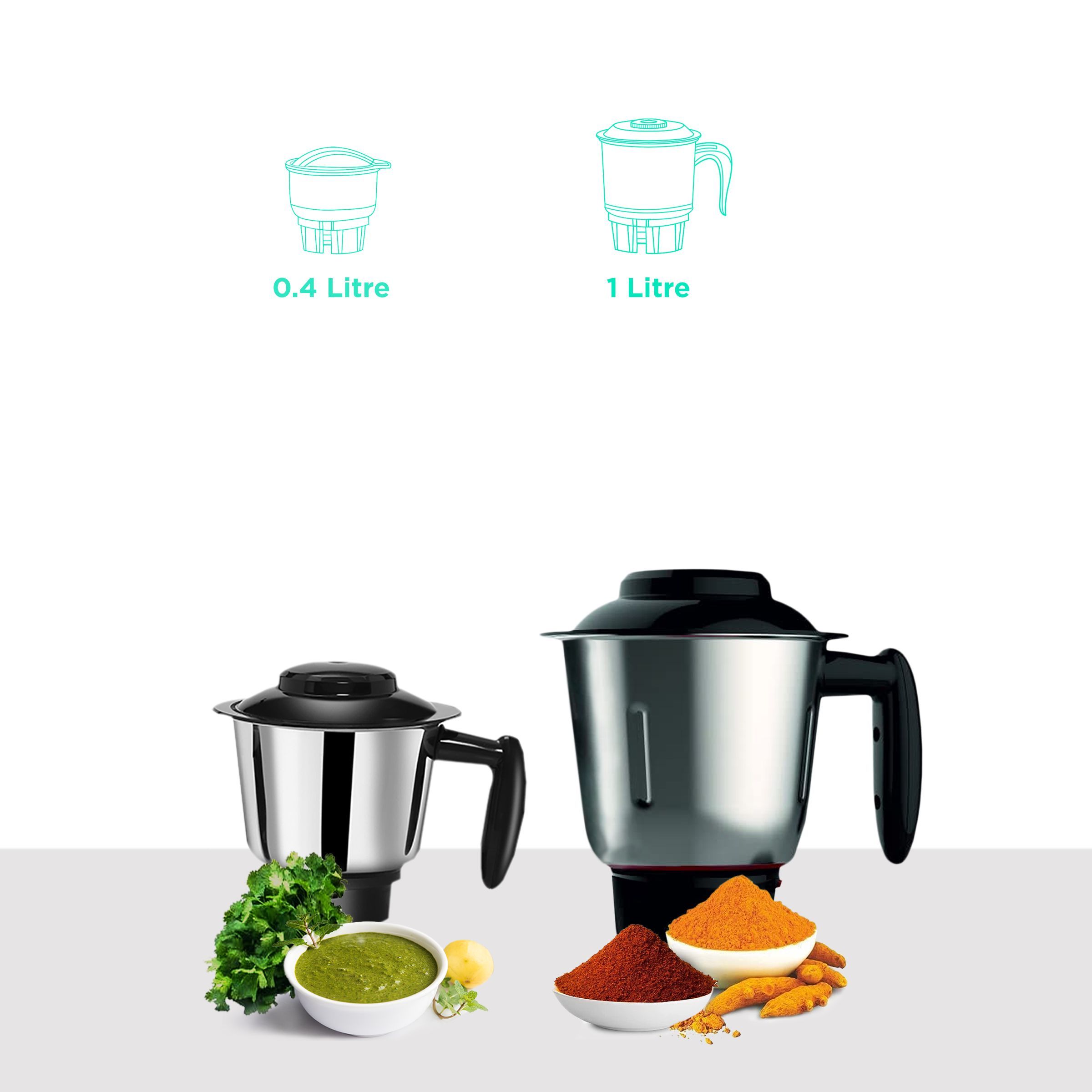 MAHARAJA WHITELINE Smart Plus 1..2..3 500 Watt 2 Jars Mixer Grinder (20000 RPM, 5-in-1 Chutney Blades, Cherry Red/Black)_6