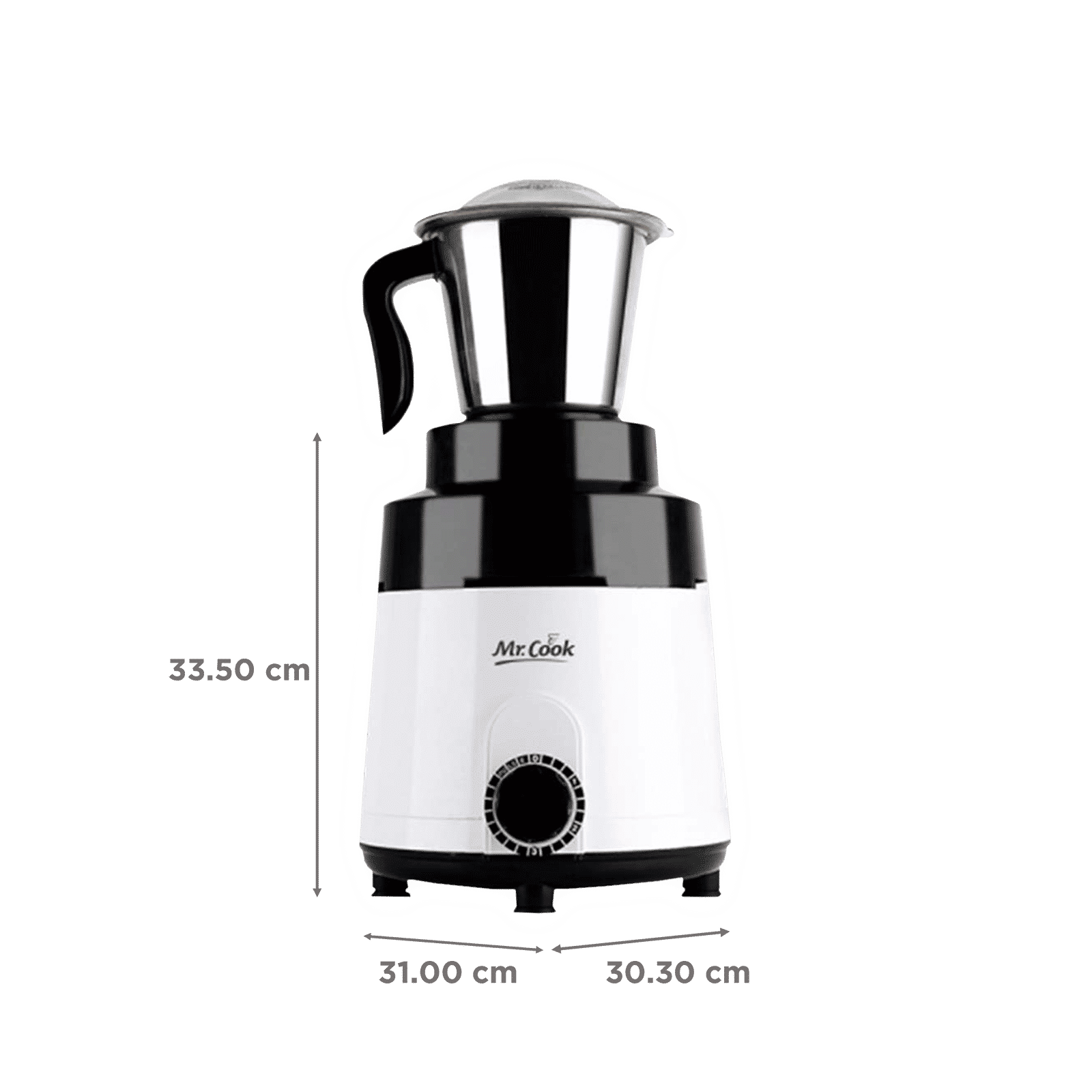 MR COOK Xtreme 1000 Watt 3 Jars Mixer Grinder (Heat Resistant Cool Touch Body, White & Black)_3