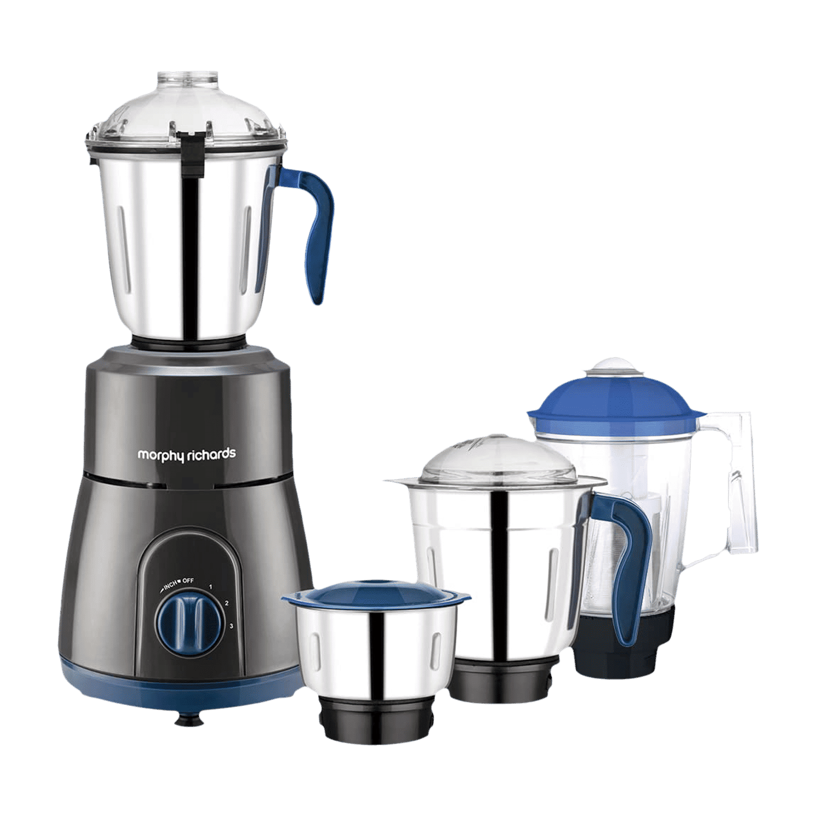 morphy richards Relish 750 Watt 4 Jars Mixer Grinder (20000 RPM, Overload Protection, Black & Blue)_1