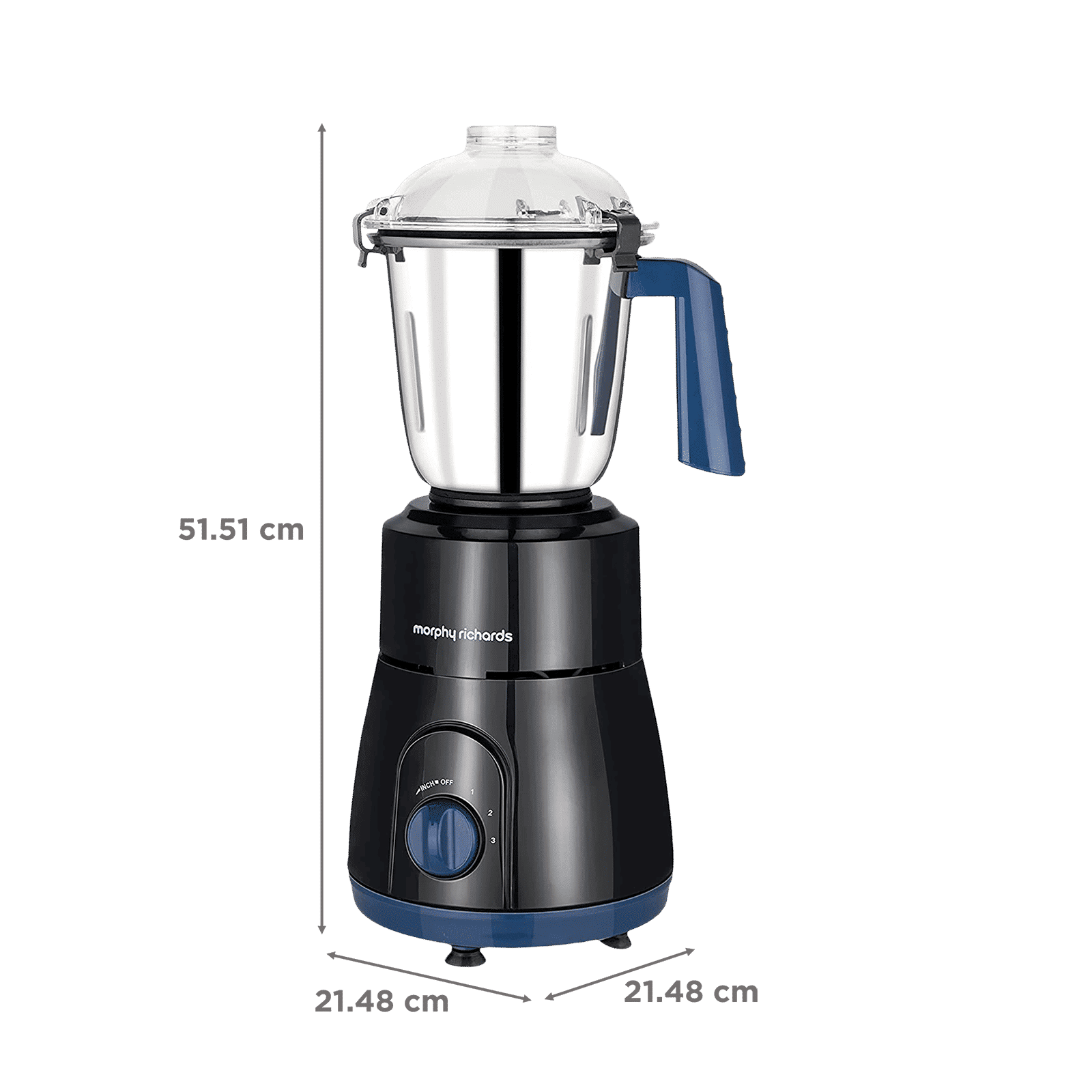 morphy richards Relish 750 Watt 4 Jars Mixer Grinder (20000 RPM, Overload Protection, Black & Blue)_3