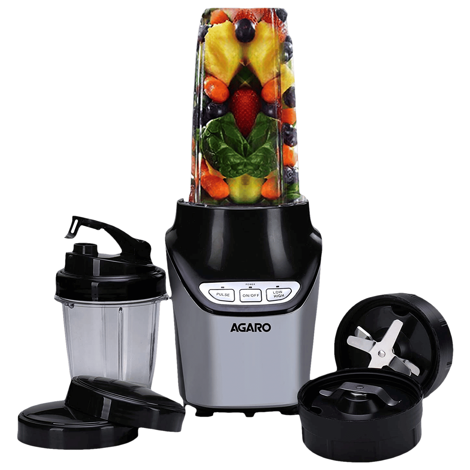 AGARO Marvel Nutri 1000 Watt 2 Jars Blender (21000 RPM, 2 Speed Control with Pulse Function, Black)_1