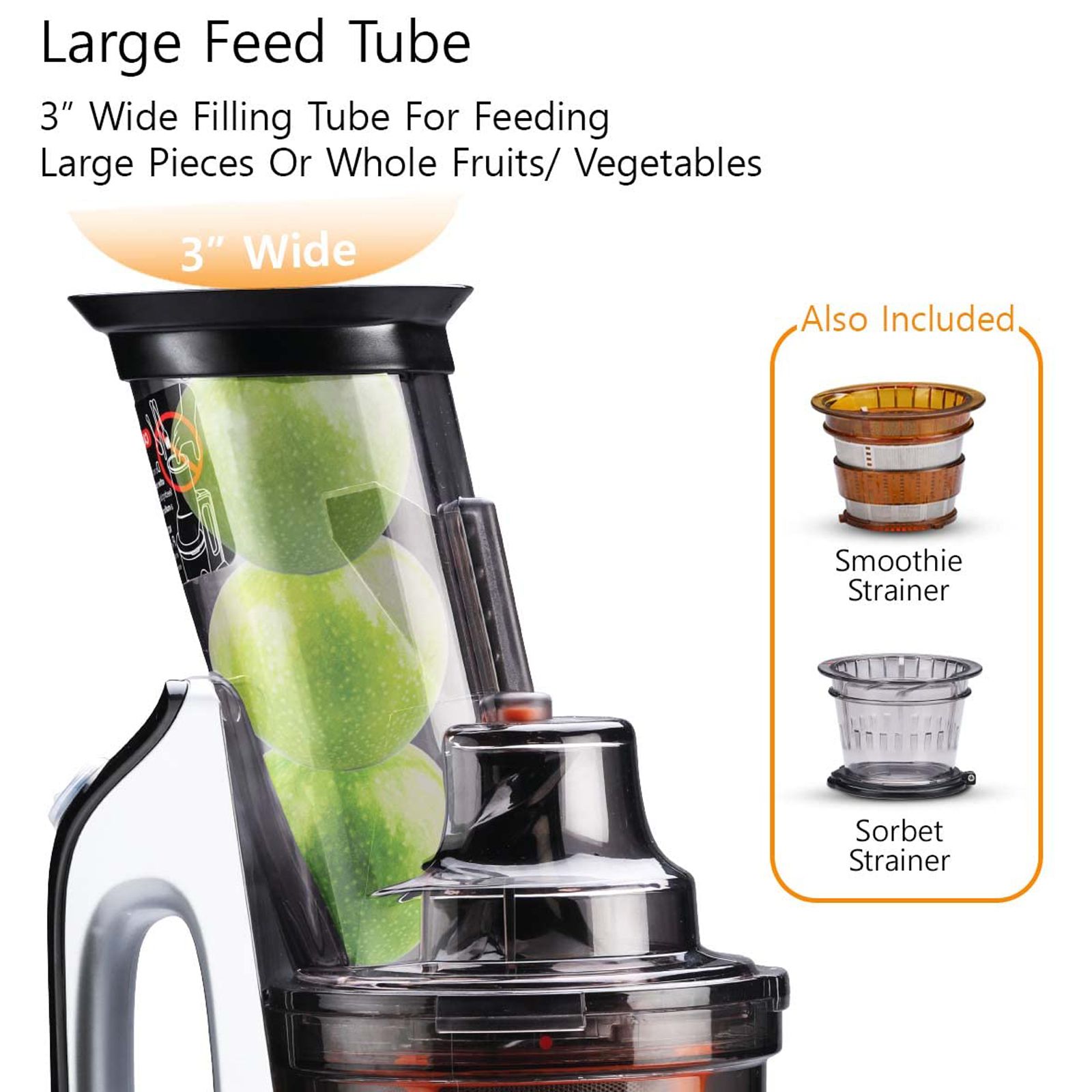 AGARO Imperial 240 Watt Slow Juicer (65 RPM, Cold Pressed Technology, Black & Grey)_3