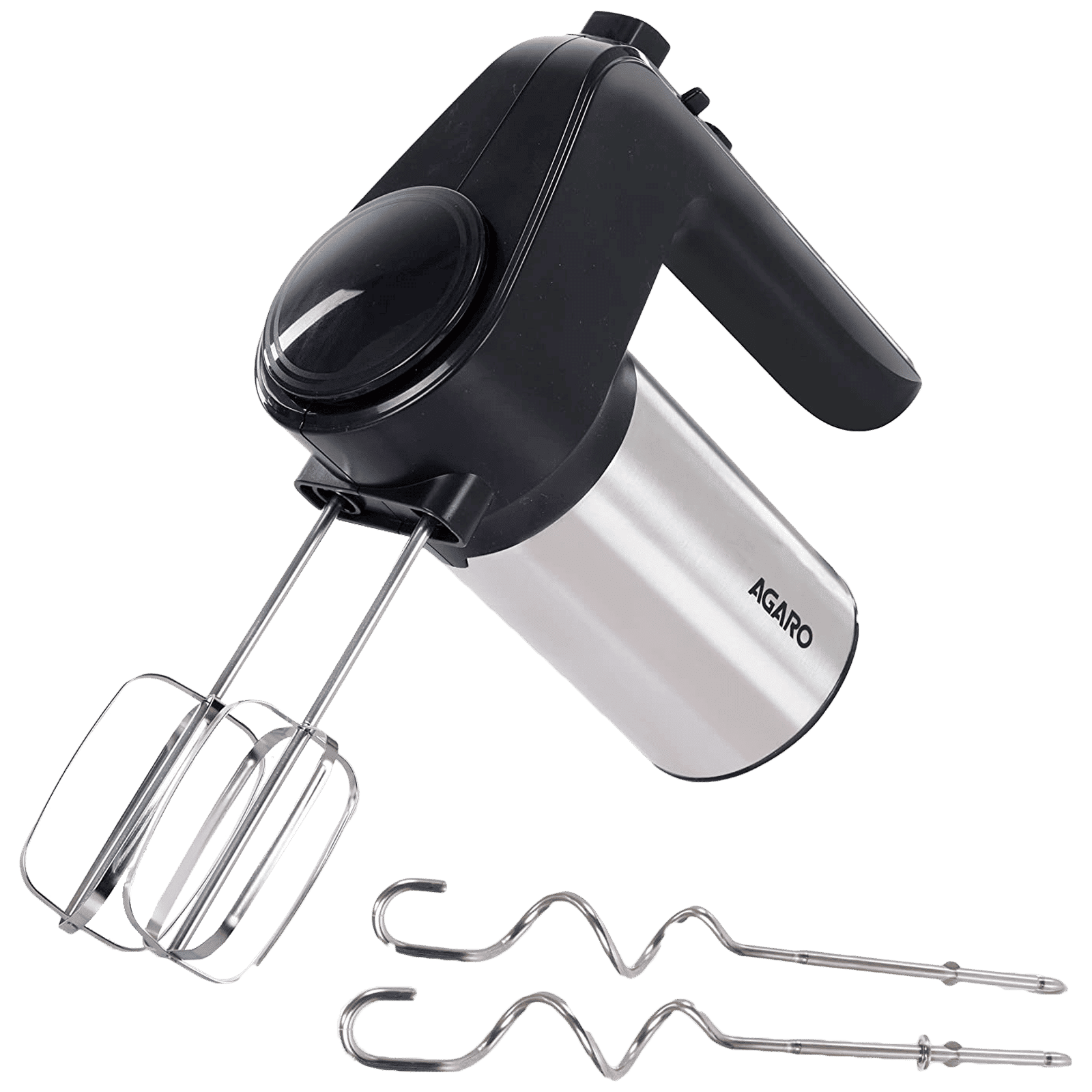 AGARO Elegant 300 Watt 6 Speed Hand Mixer with 4 Attachments (Powerful Motor, Silver & Black)_1