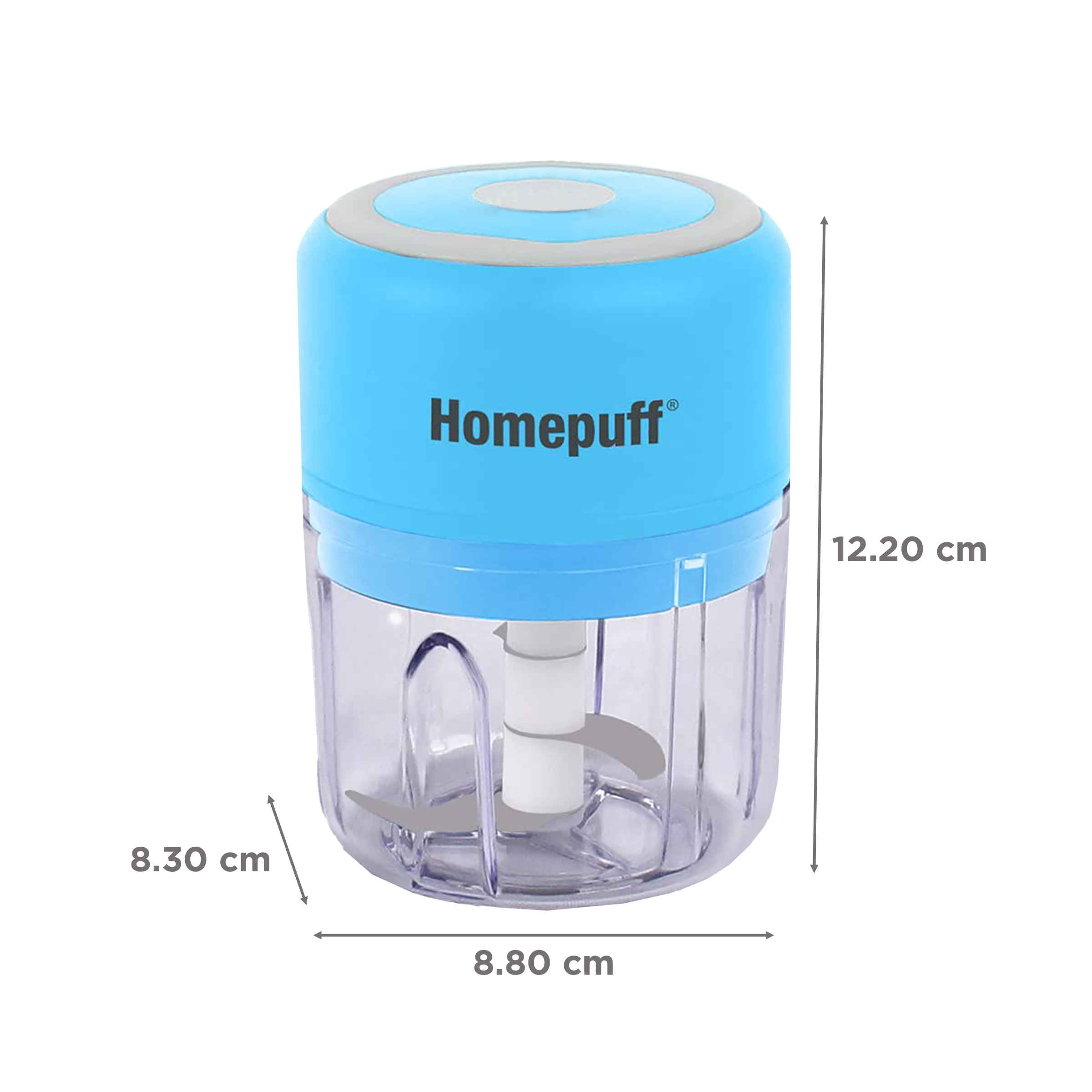 HomePuff H311 30 Watt Electric Vegetable Chopper with 3 Blades (Blue) HomePuff H311 30 Watt Electric Vegetable Chopper with 3 Blades (Blue)_3