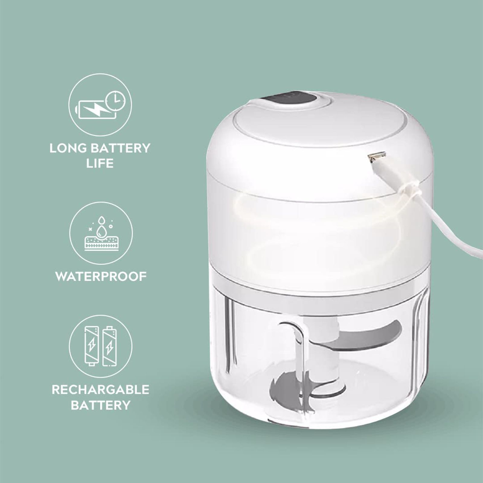 HomePuff H312 30 Watt Electric Vegetable Chopper with 3 Blades (White)_3