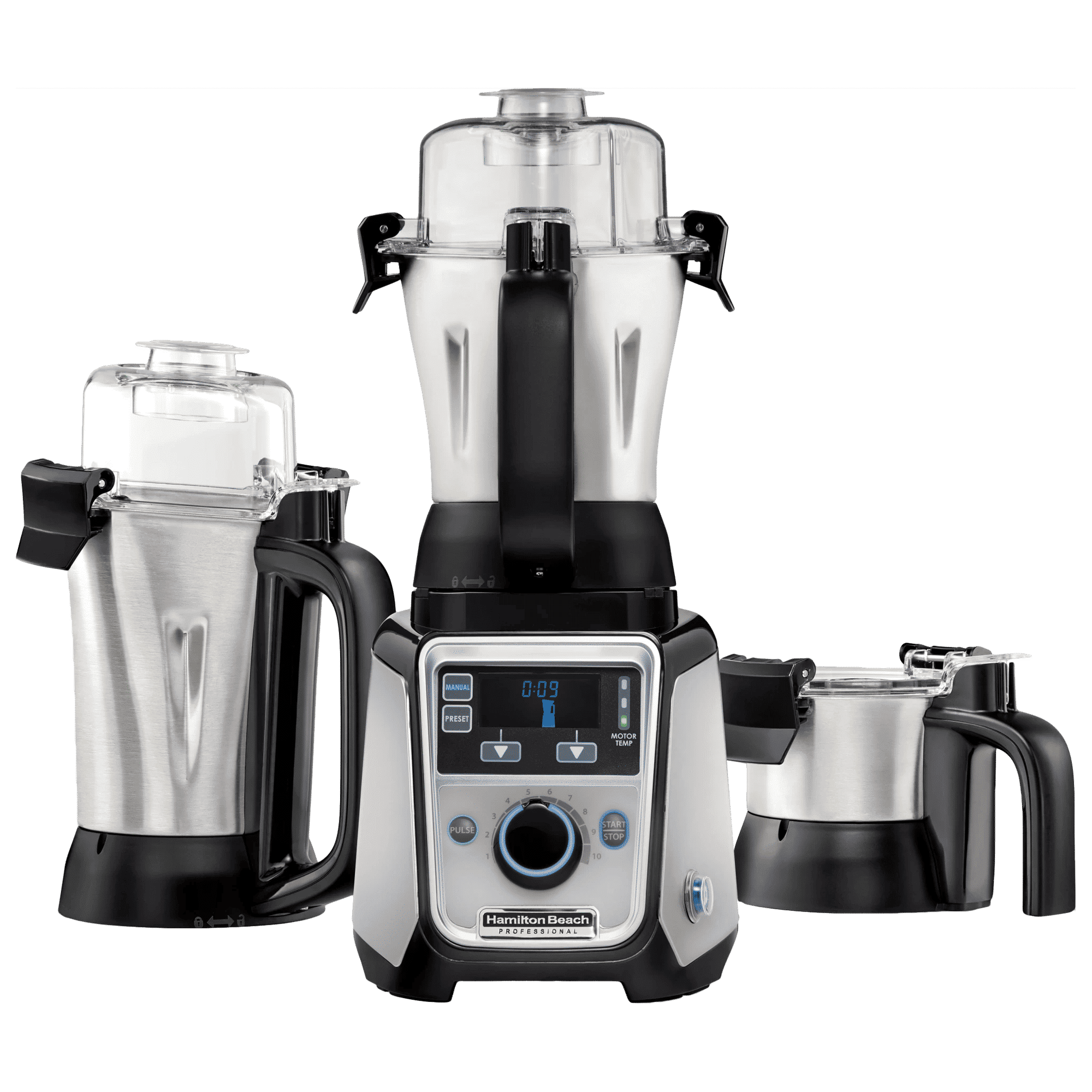 Hamilton Beach Professional 1400 Watt 3 Jars Juicer Mixer Grinder (18000 RPM, Intelligent Speed Sensor, Black)_1