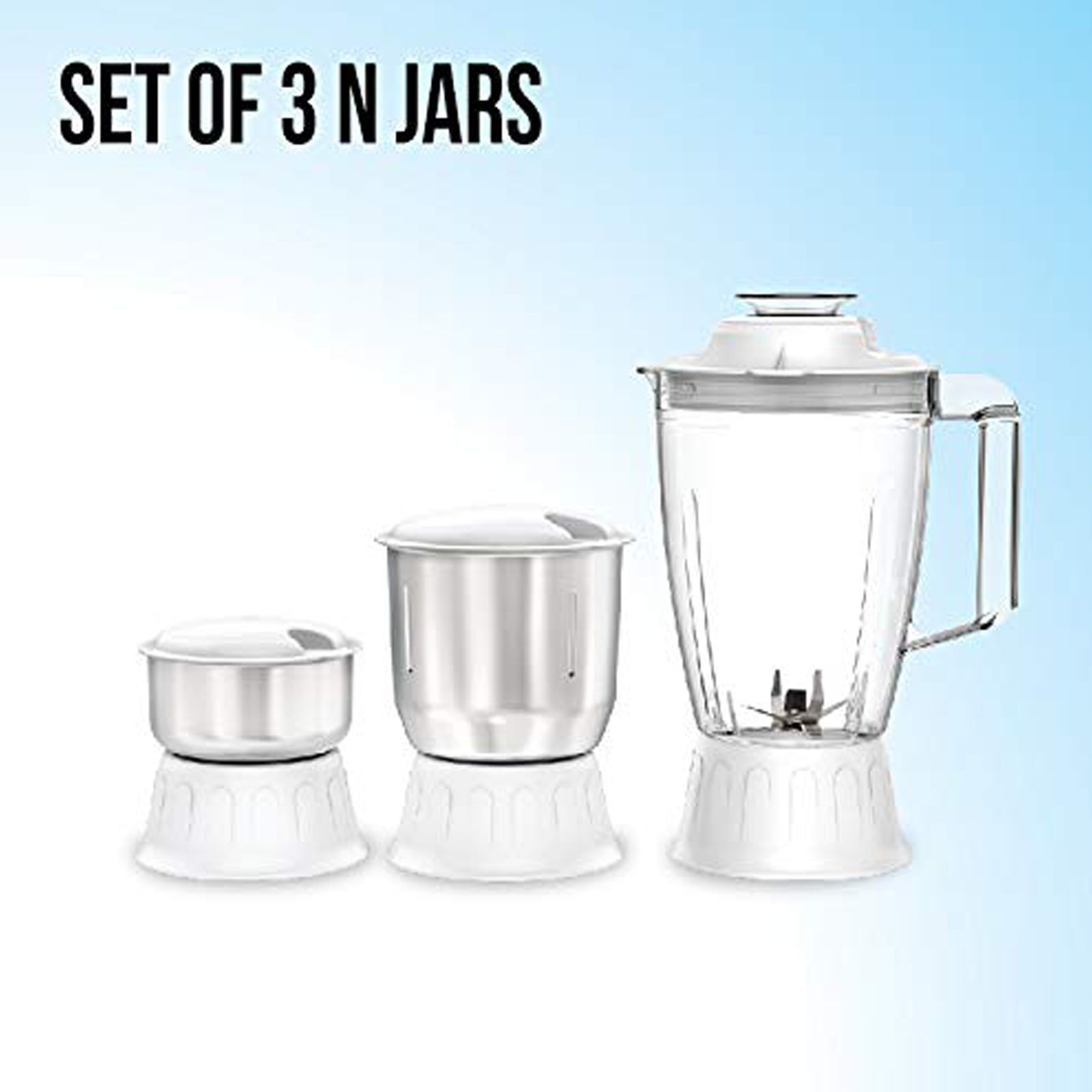 HAVELLS Rigo 500 Watt 3 Jars Juicer Mixer Grinder (Stainless Steel Blade, White Blue)_13