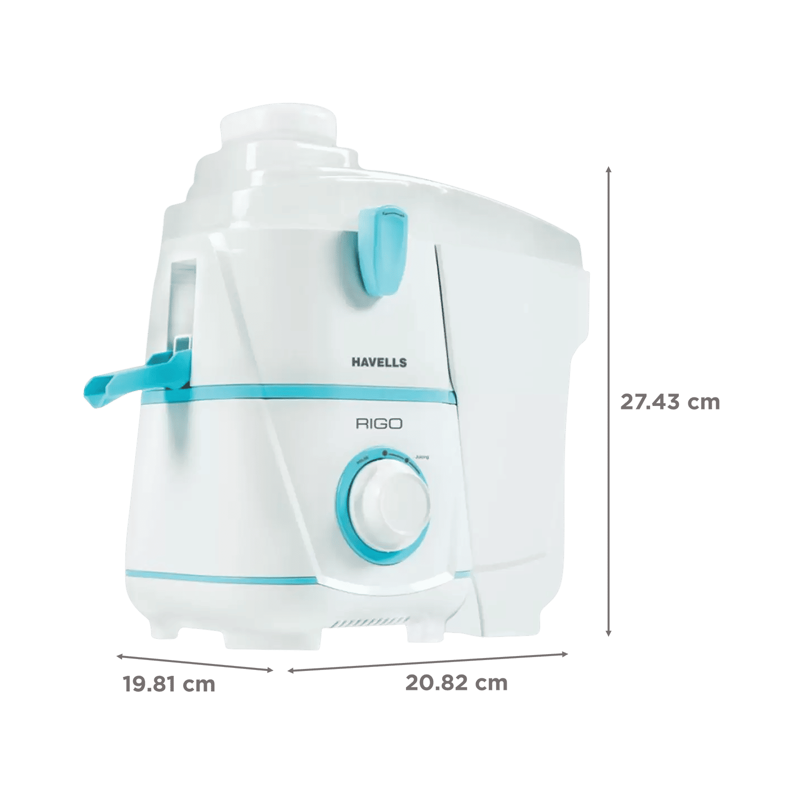 HAVELLS Rigo 500 Watt 3 Jars Juicer Mixer Grinder (Stainless Steel Blade, White Blue)_3