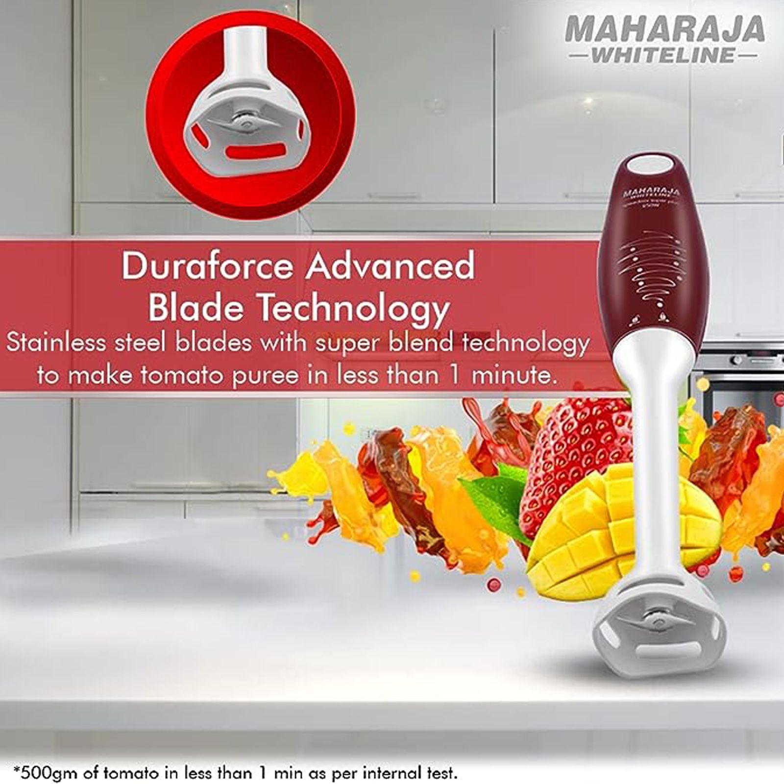 MAHARAJA WHITELINE Speedmix Super Plus 250 Watt Hand Blender (Noiseless Operation, Cherry Red)_4