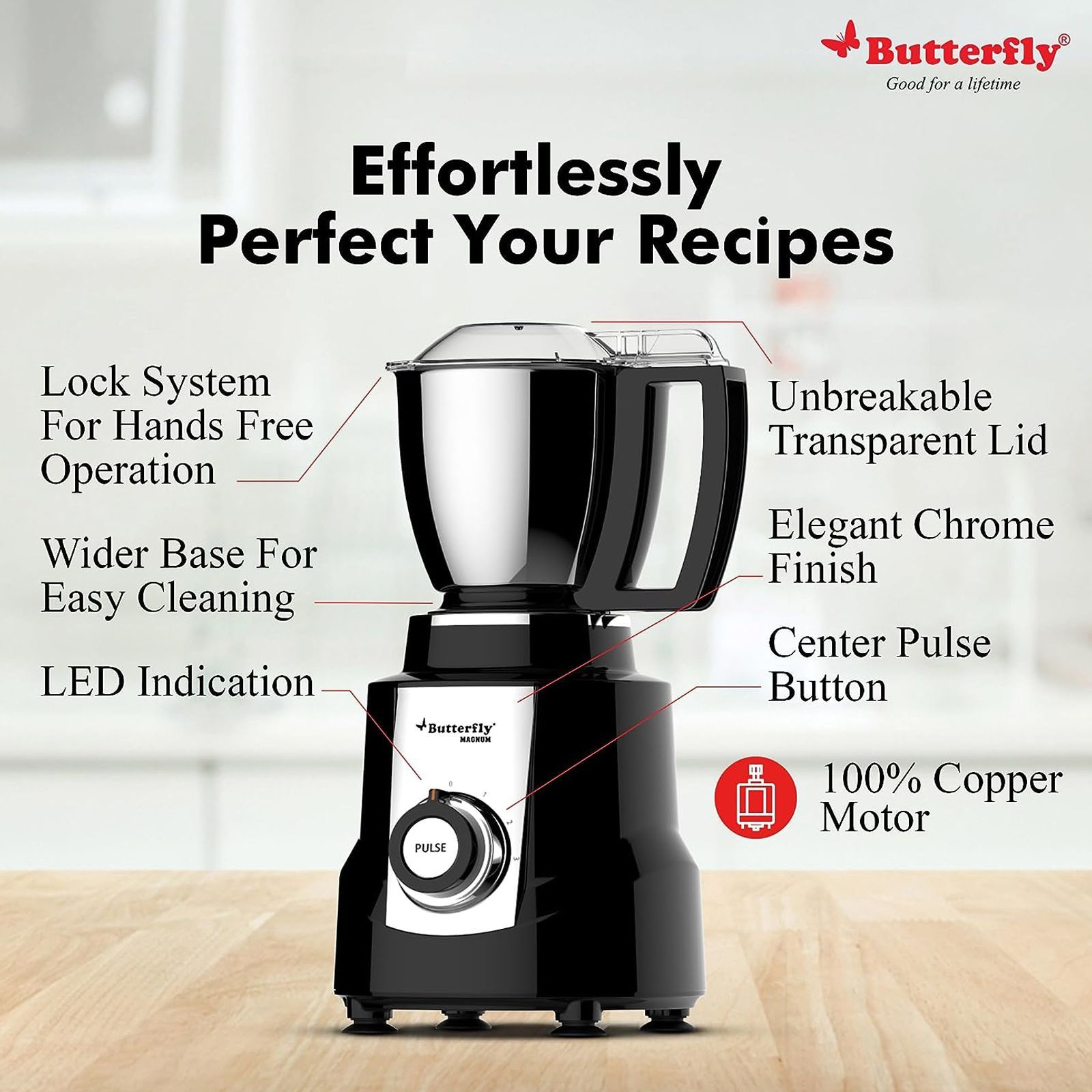 Butterfly Magnum 900 Watt 4 Jars Mixer Grinder (22000 RPM, Spill Proof, Black)_5