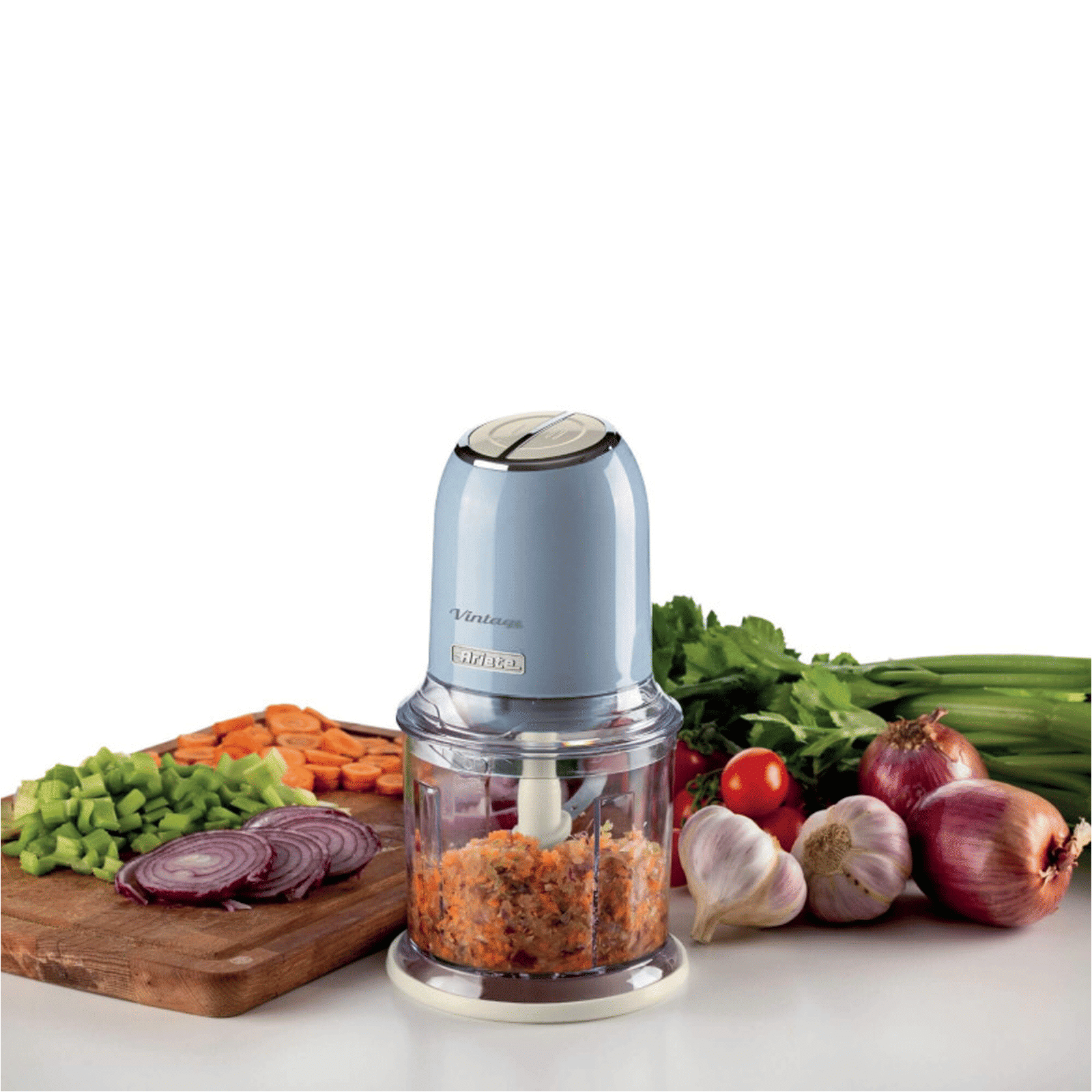 Ariete Vintage 400 Watt Vegetable and Fruit Chopper with 4 Blades (Blue) Ariete Vintage 400 Watt Vegetable and Fruit Chopper with 4 Blades (Blue)_8
