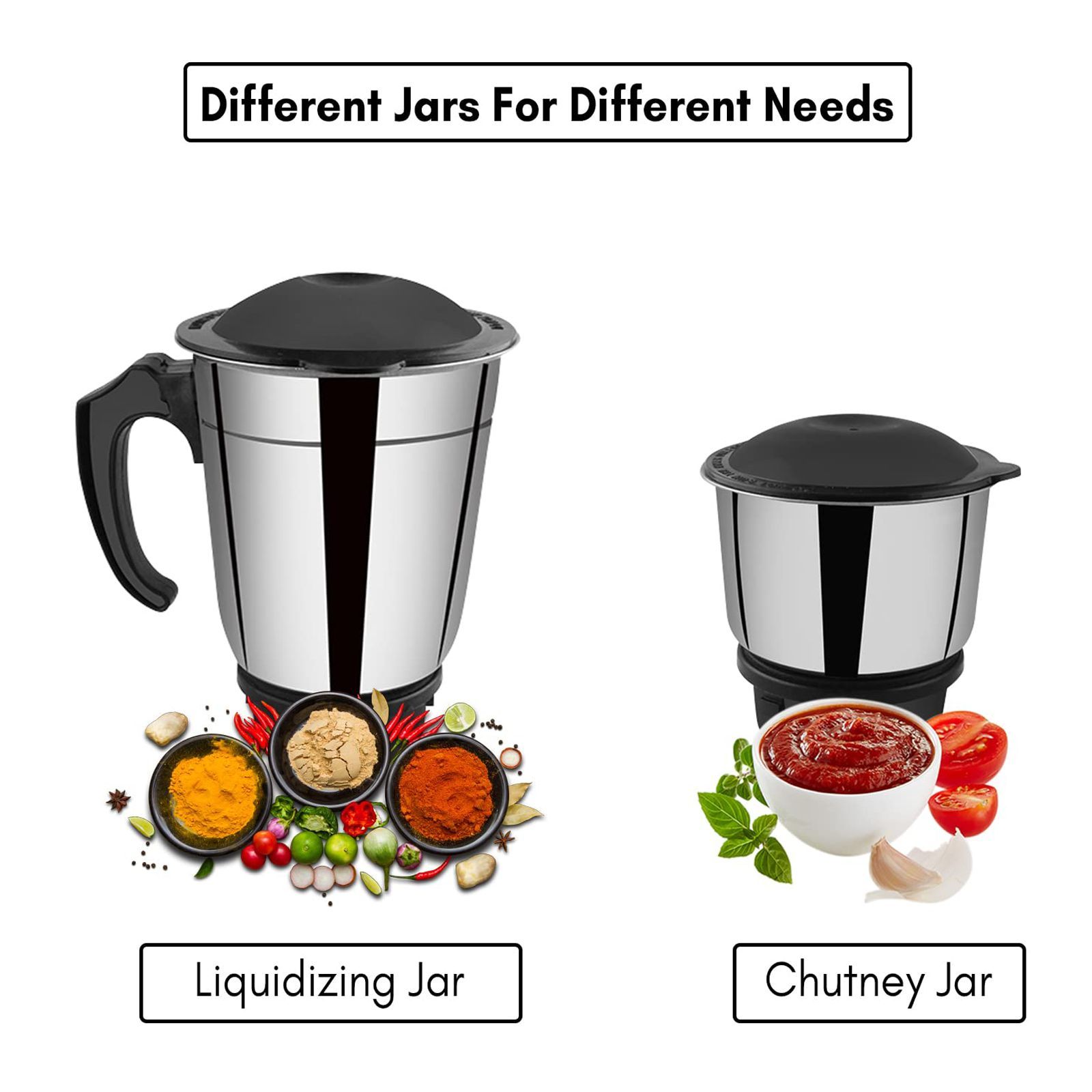 Fabiano FAB-MG-Bliss 500 Watt 2 Jars Juicer Mixer Grinder (Black)_4