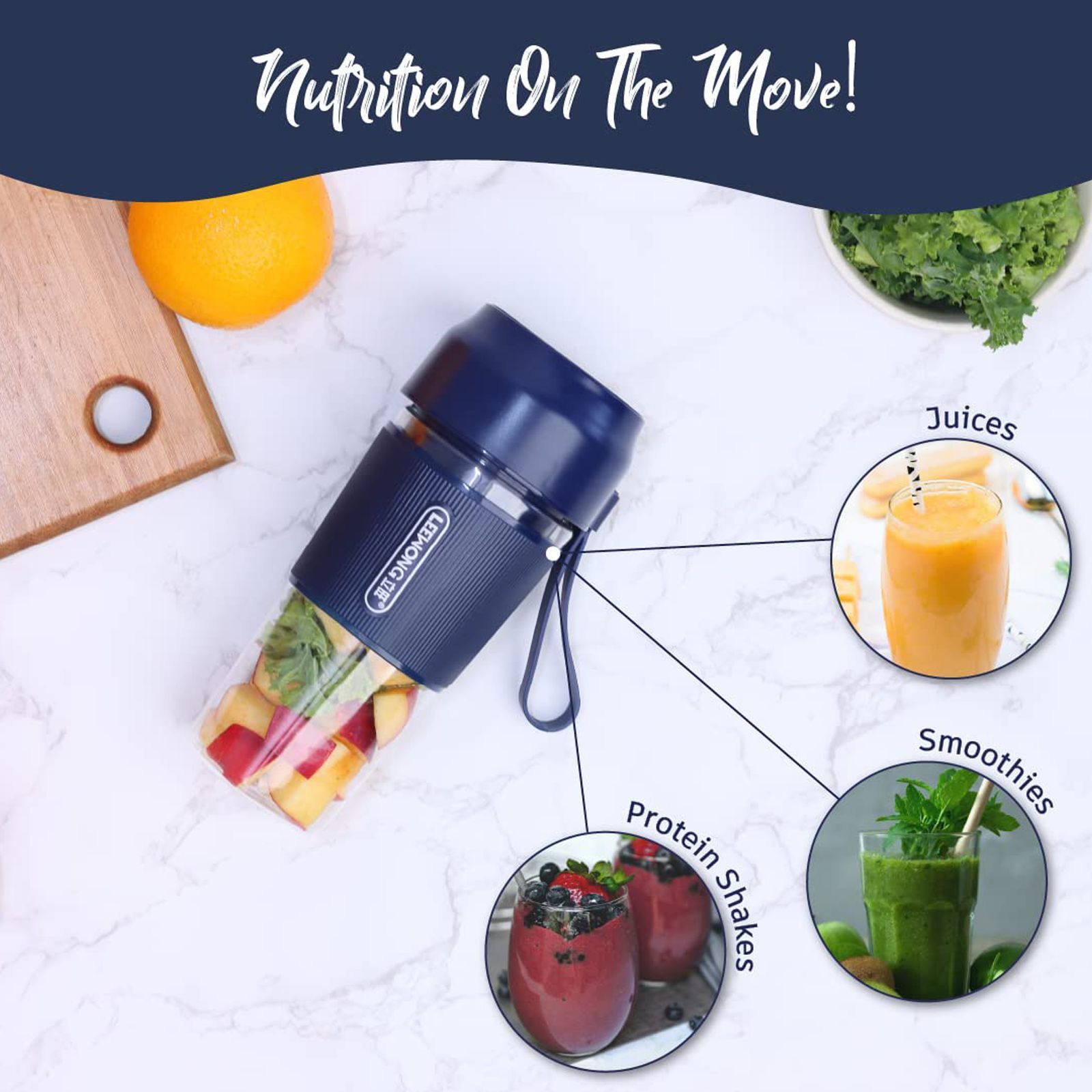 WONDERCHEF Nutri Cup 40 Watt Portable Blender (Dishwasher Safe, Blue)_6