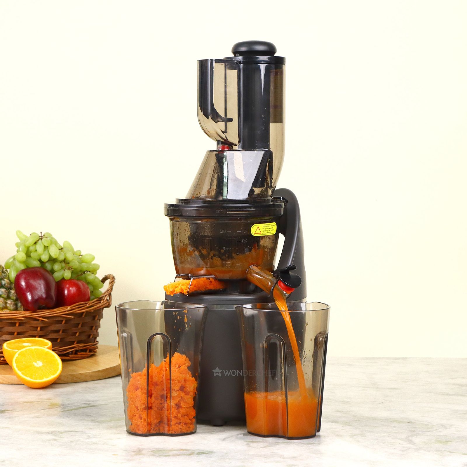 WONDERCHEF Regalia 240 Watt 2 Jars Cold Press Slow Juicer (55 RPM, Powerful and Nutritional, Black)_13