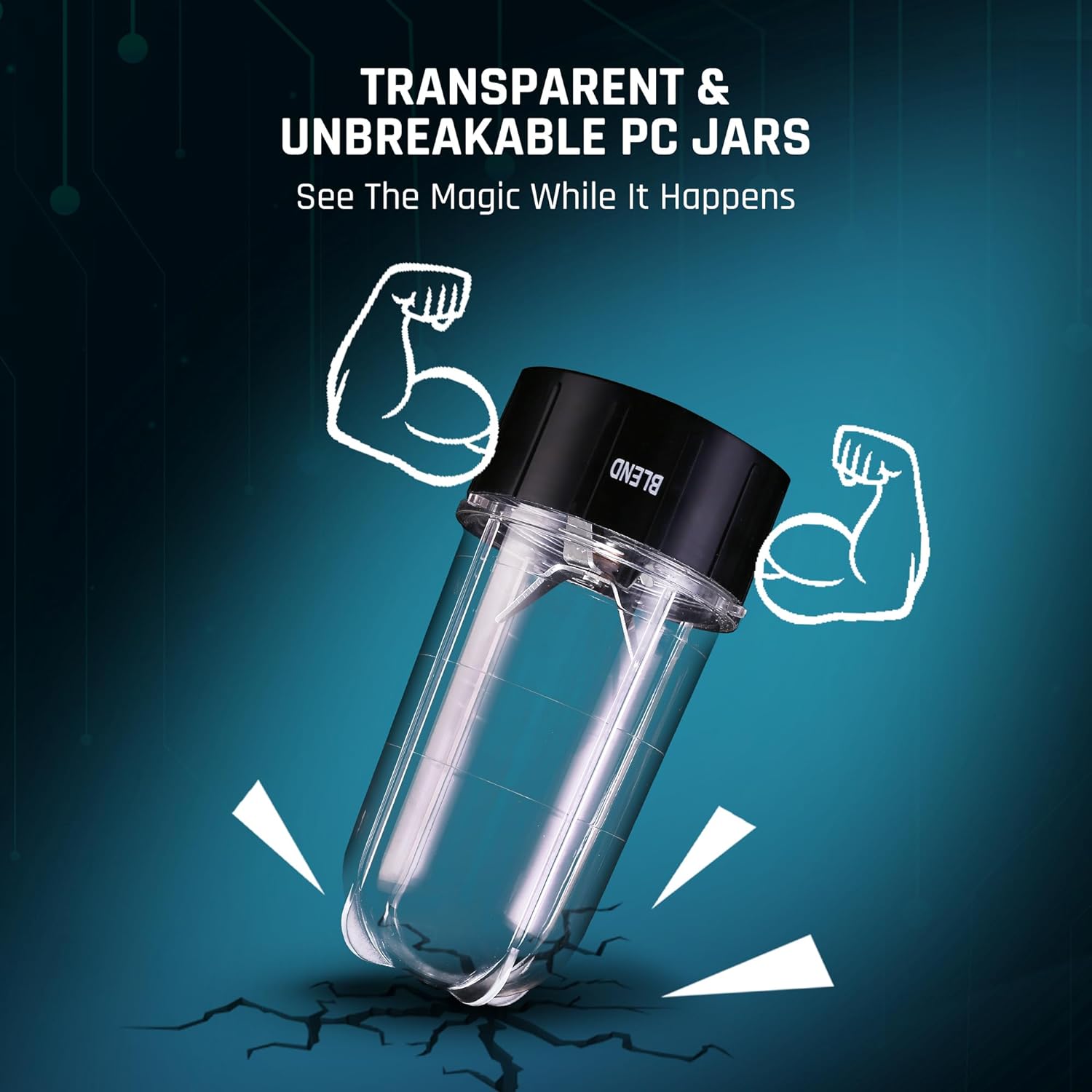 WONDERCHEF Nutri Blend 500 Watt 2 Jars Mixer Grinder (22000 RPM, Copper Motor, Black)_7