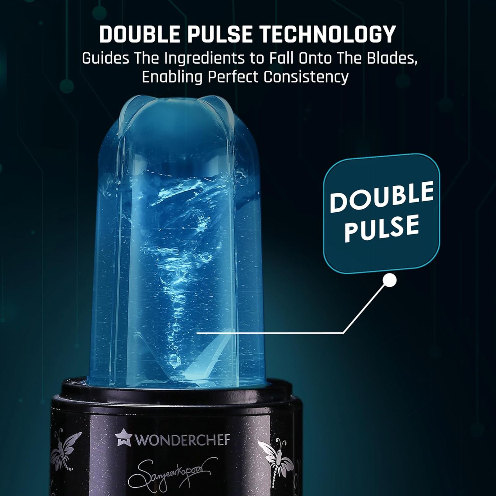 WONDERCHEF Nutri Blend 500 Watt 2 Jars Mixer Grinder (22000 RPM, Copper Motor, Black)_8