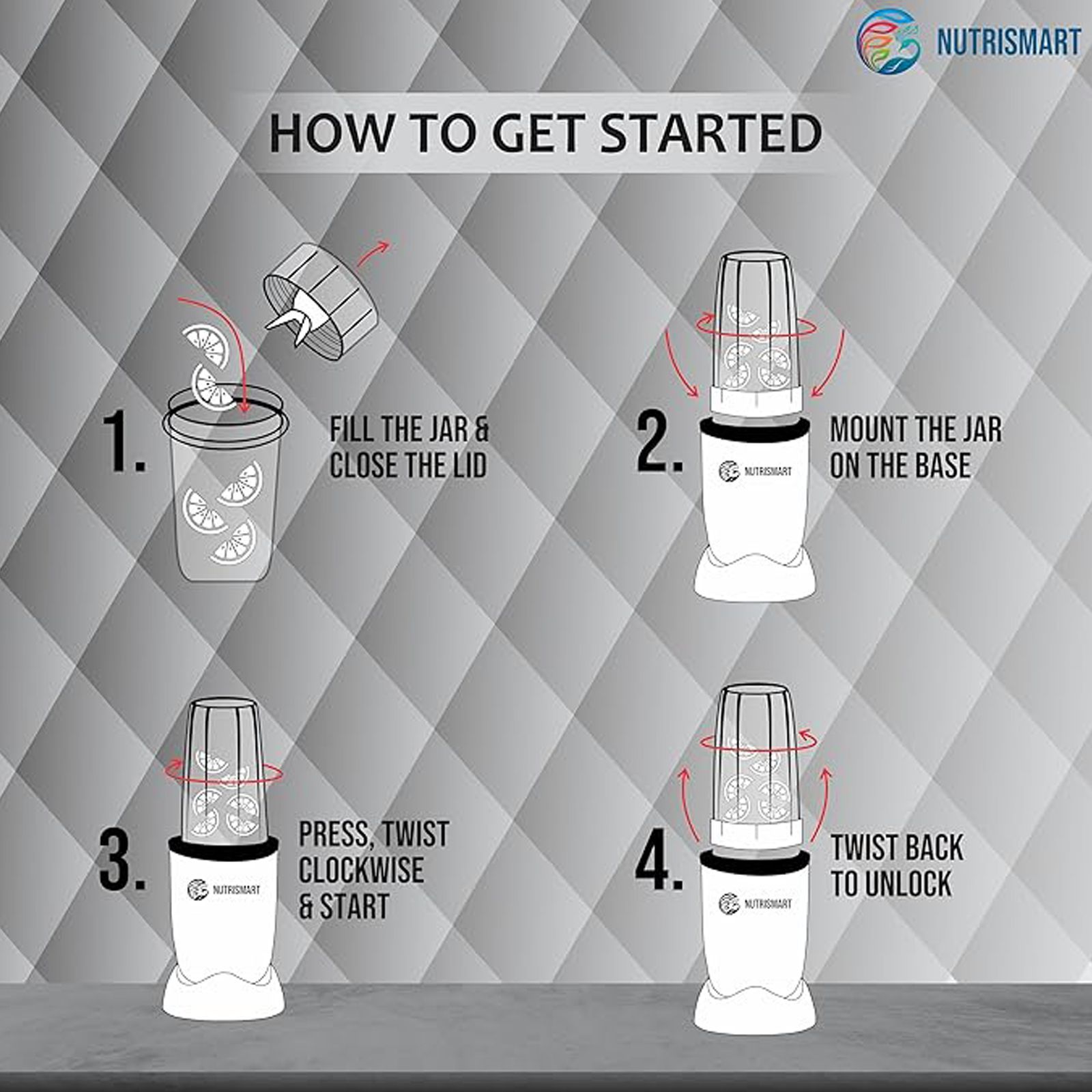 Nutrismart NS Bullet 500 Watt 2 Jars Mixer Grinder Blender (22000 RPM, Copper Winding, Black)_7