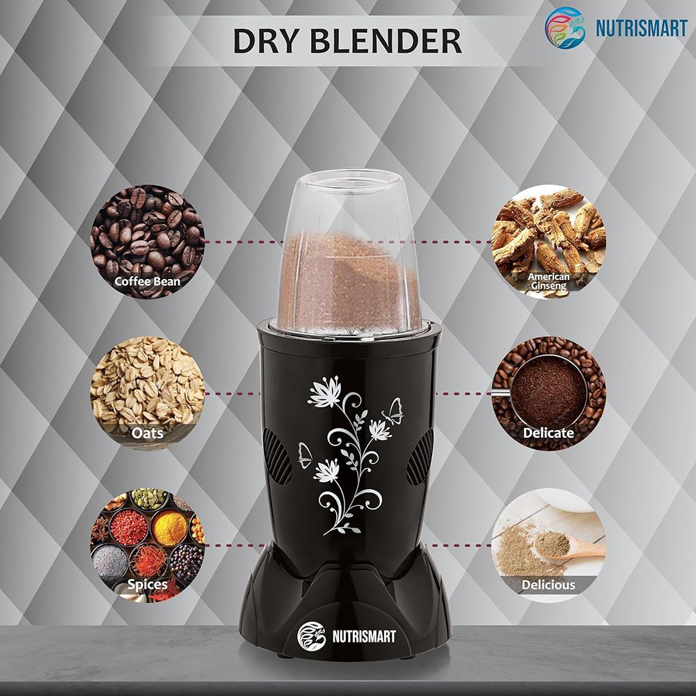 Nutrismart NS Bullet 500 Watt 2 Jars Mixer Grinder Blender (22000 RPM, Copper Winding, Black)_8