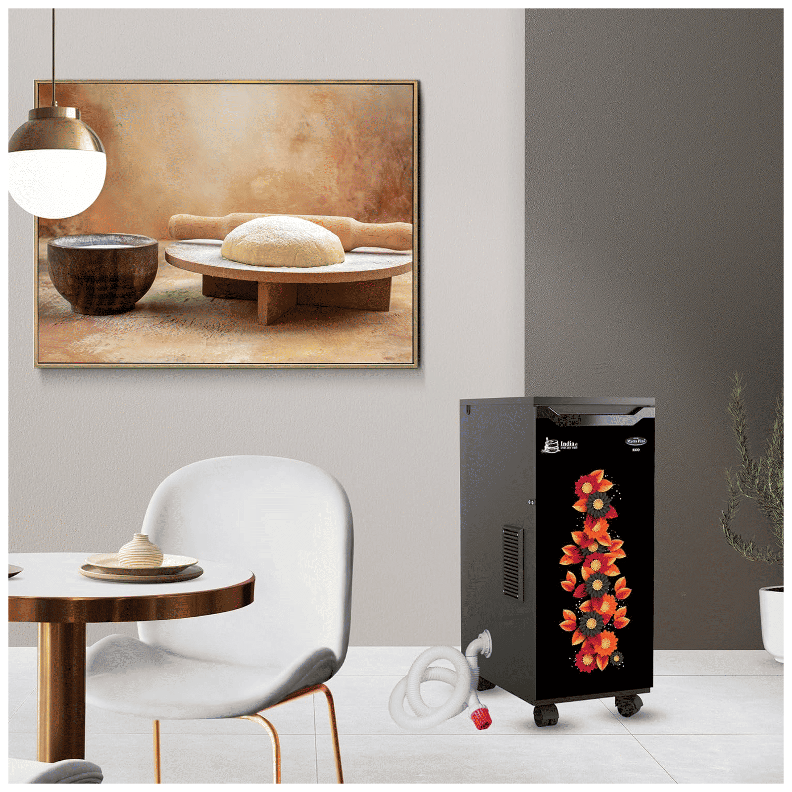 Mycro Fine ECO VC 5 Kg Flour Mill Machine (Copper Winding Motor, Orange Flower)_5