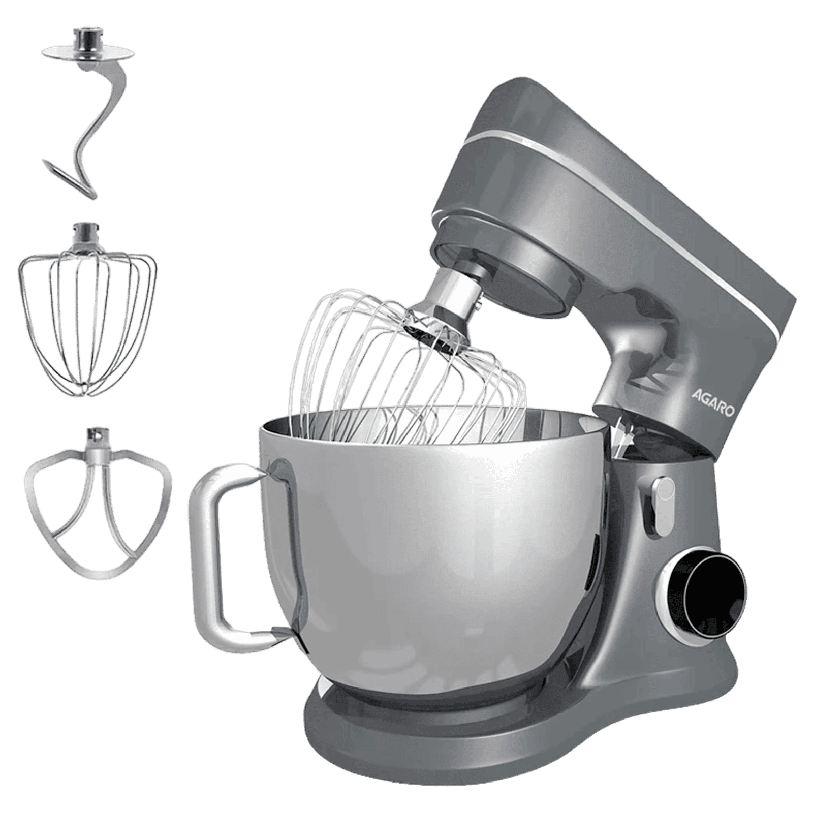 AGARO Elegant 1400 Watt 10 Speed Stand Mixer with 3 Attachments (Pulse Function, Dark Grey)_1