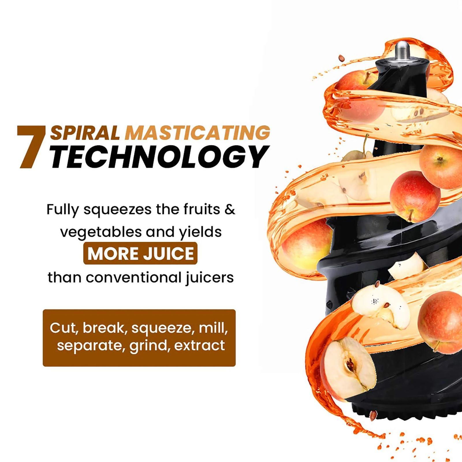 AGARO Royal 240 Watt 2 Jars Cold Press Slow Juicer (65 RPM, 120 Minutes Runtime, Black) AGARO Royal 240 Watt 2 Jars Cold Press Slow Juicer (65 RPM, 120 Minutes Runtime, Black)_6