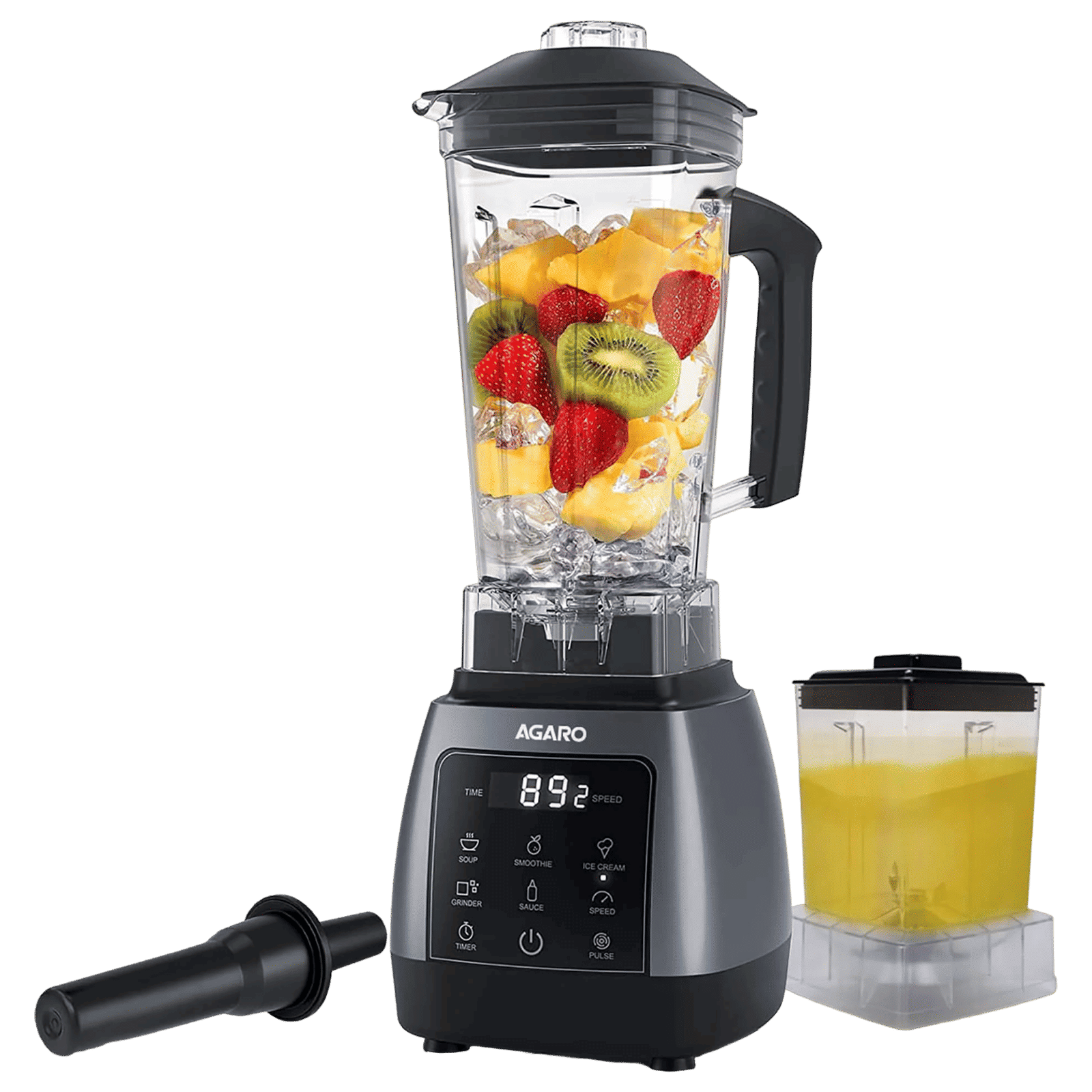 AGARO Royal 2000 Watt 2 Jars Mixer Grinder Blender (Powerful Copper Motor, Black)_1