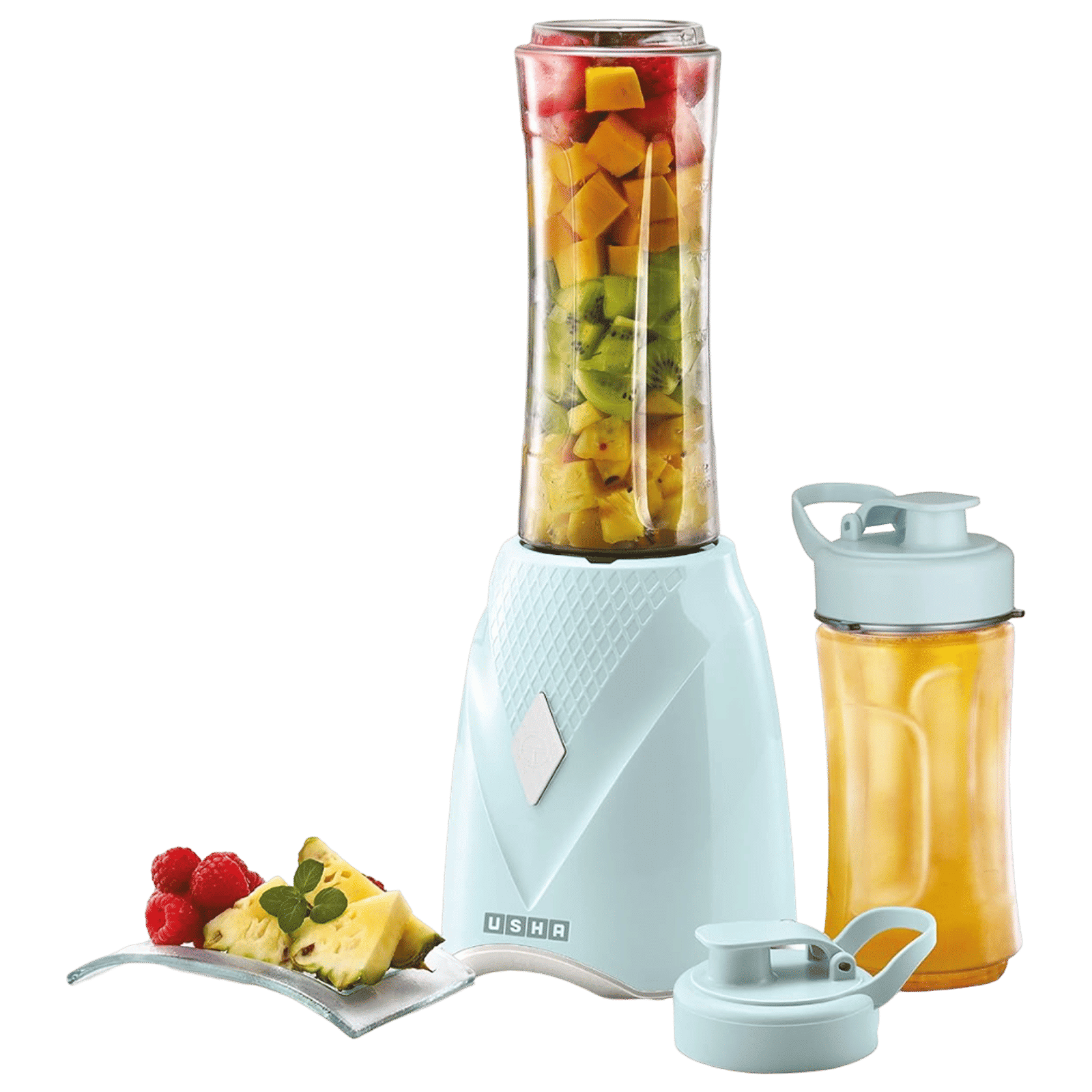 USHA On The Go 350 Watt 2 Jars Juicer Mixer Grinder (Spill Proof, Pastel Green)_1