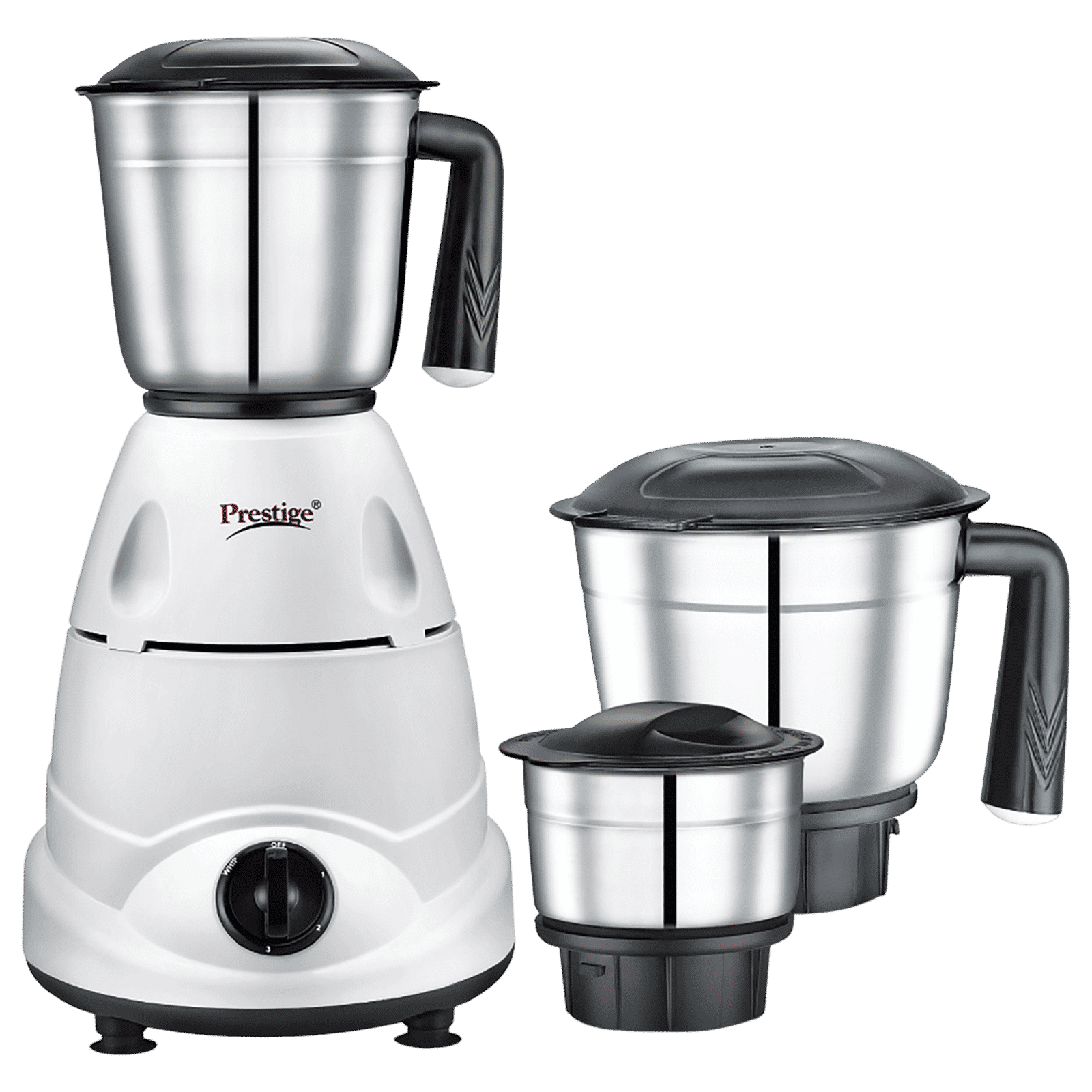 Prestige Primo 500 Watt 3 Jars Mixer Grinder (Ergonomic Design, White and Black)_1