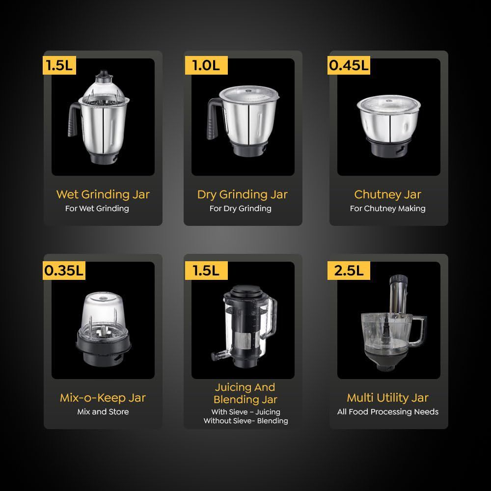 Prestige Endura Pro 1000 Watt Food Processor with 7 Blades (Black) Prestige Endura Pro 1000 Watt Food Processor with 7 Blades (Black)_9