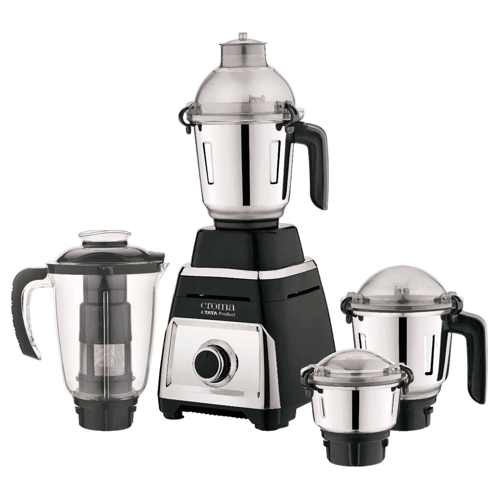 Croma 800 Watt 4 Jars Juicer Mixer Grinder (20000 RPM, Copper Motor, Black & Silver)_6