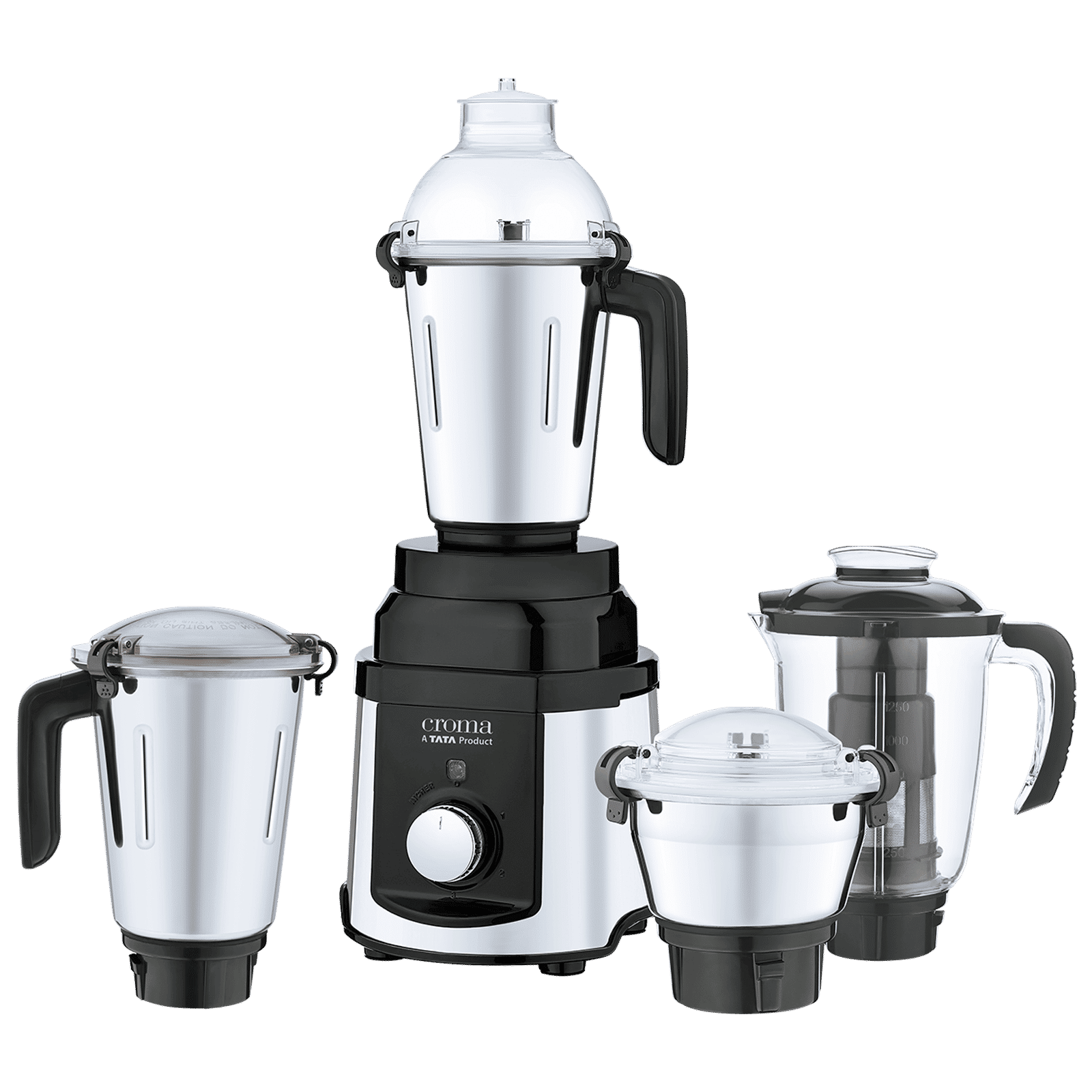 Croma 1000 Watt 4 Jars Mixer Grinder (20000 RPM,Copper Motor, Black & Silver)_6