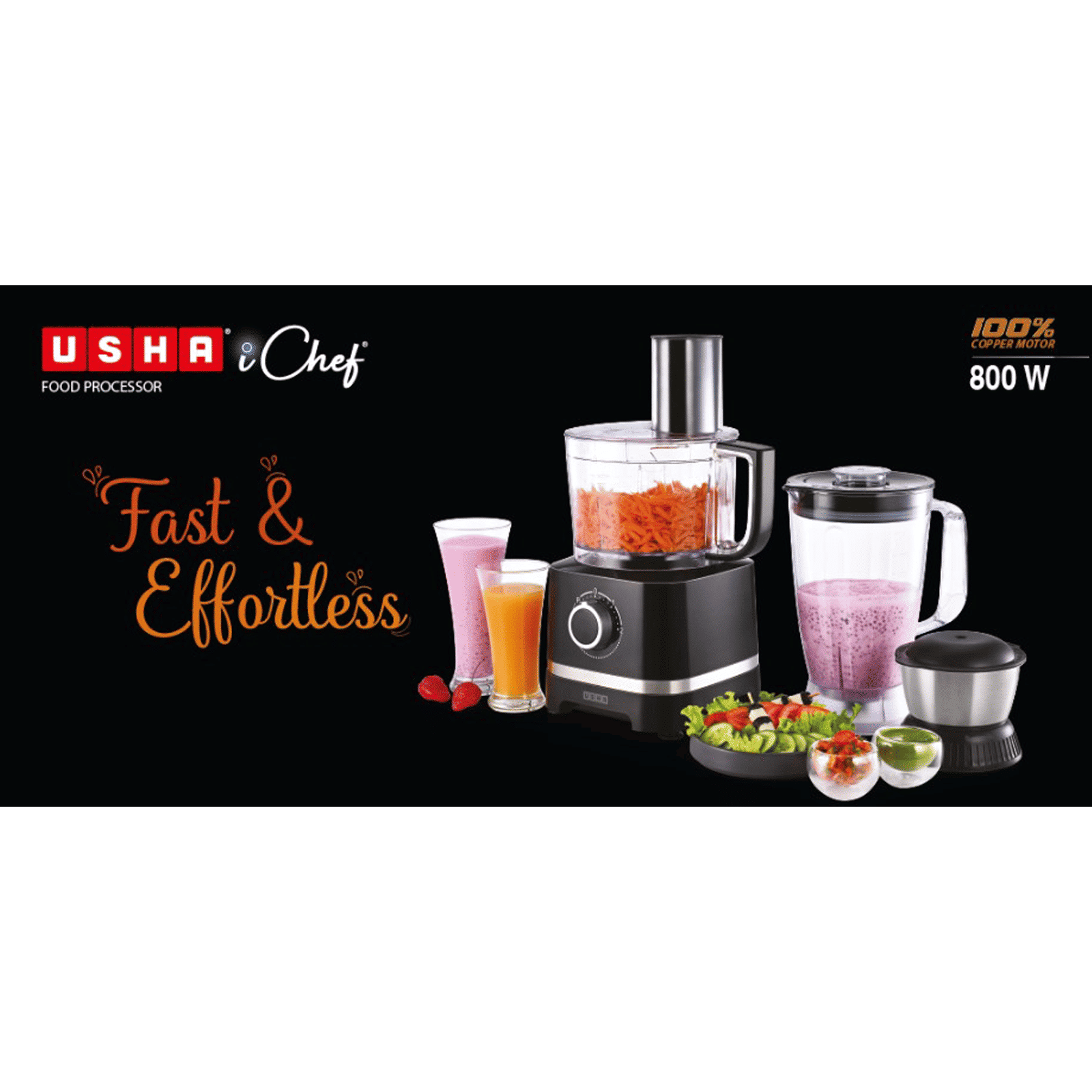 USHA iChef 800 Watt Food Processor (Black) USHA iChef 800 Watt Food Processor (Black)_6