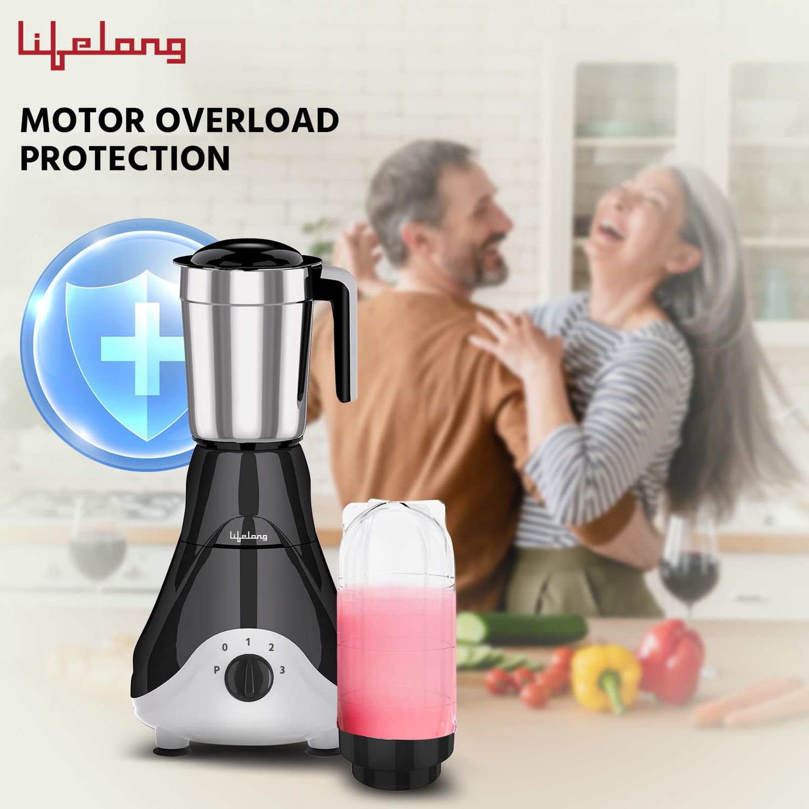 Lifelong LLMG39 500 Watt 4 Jars Mixer Grinder (Safety Lock, Black)_6