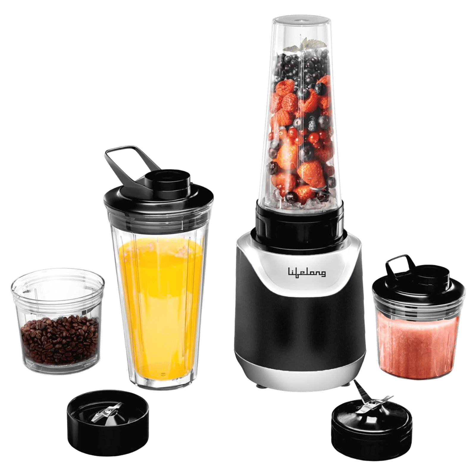 Lifelong Nutri 700 Watt 4 Jars Juicer Blender (21000 RPM, Safety Lock, Black)_1