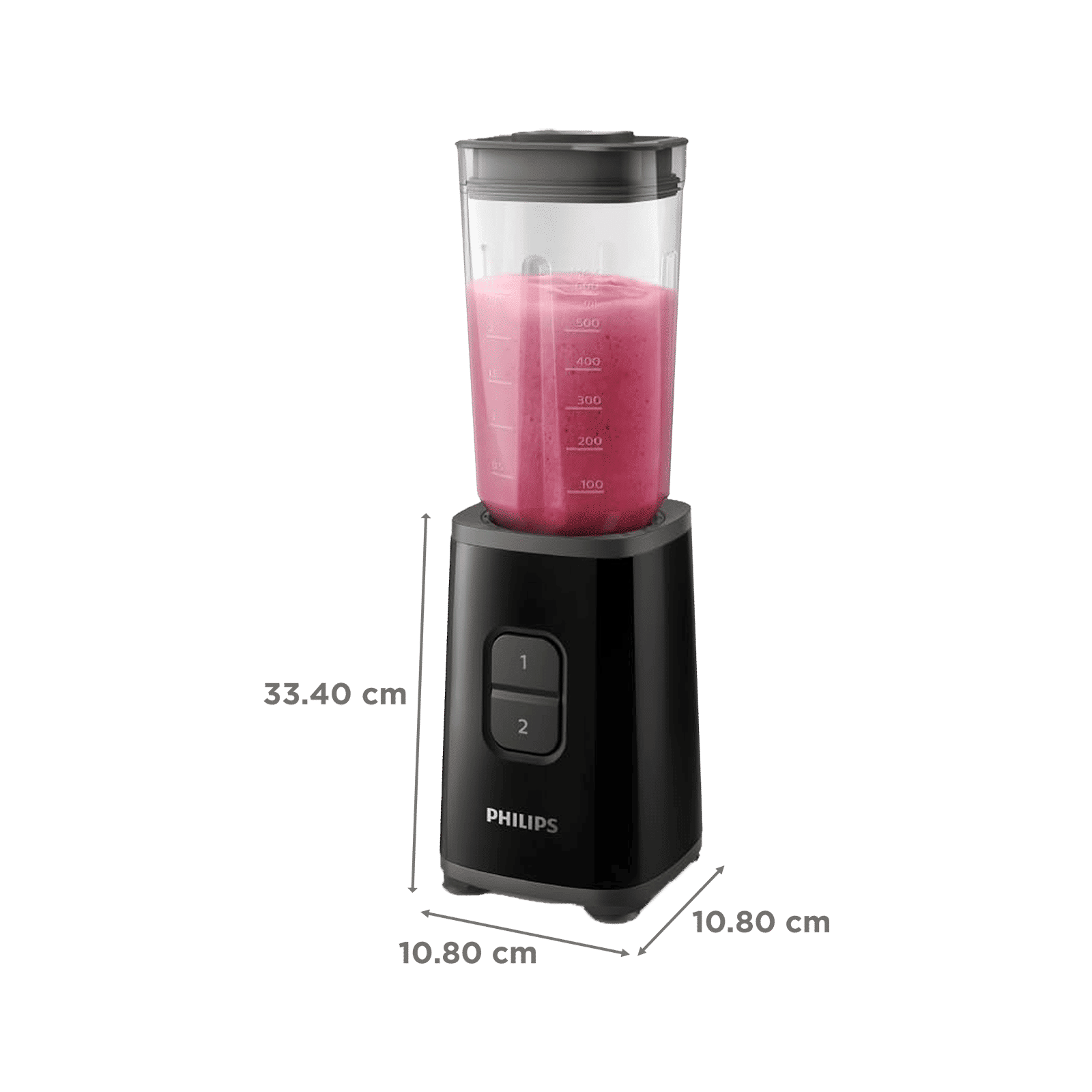 PHILIPS 350 Watt 3 Jars Blender (Heat Resistant Glass Container, Black)_3