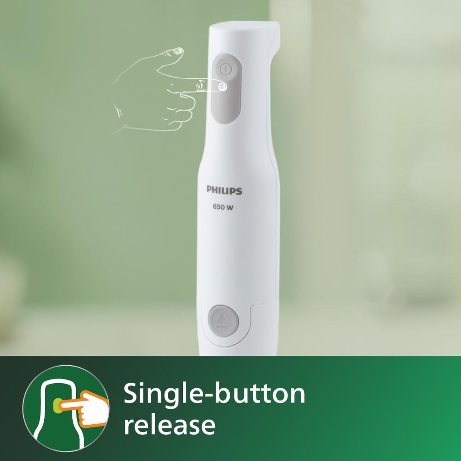 PHILIPS 650 Watt 2 Speed Hand Blender with 2 Attachments (Detachable Steel Rod, White)_5