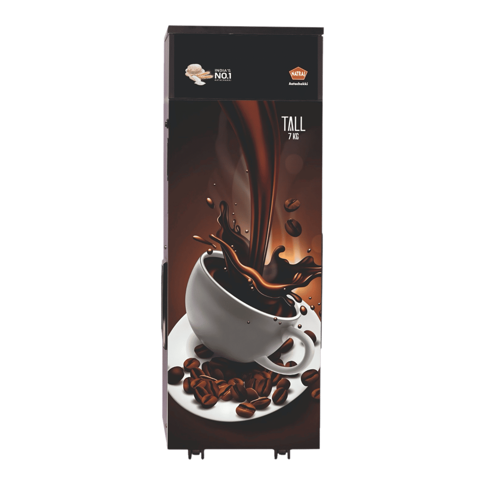 NATRAJ Tall 1100 Watts 7 kg Flour Mill Machine (AC110, Coffee)_1