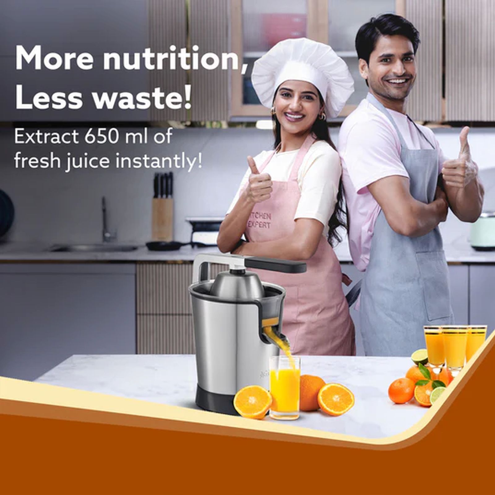 AGARO Regency 350 Watt 1 Jar Electric Citrus Juicer (Stainless Steel Body, Silver and Black)_5