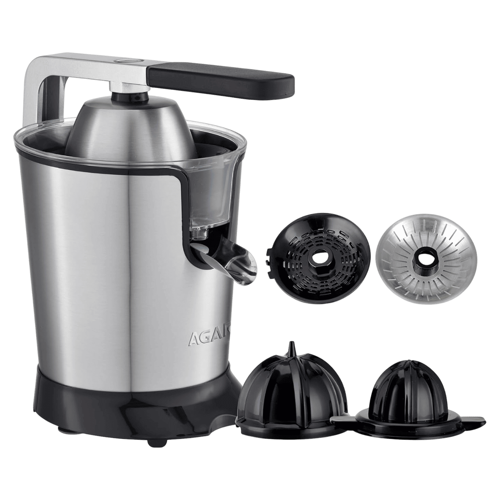 AGARO Regency 350 Watt 1 Jar Electric Citrus Juicer (Stainless Steel Body, Silver and Black)_1