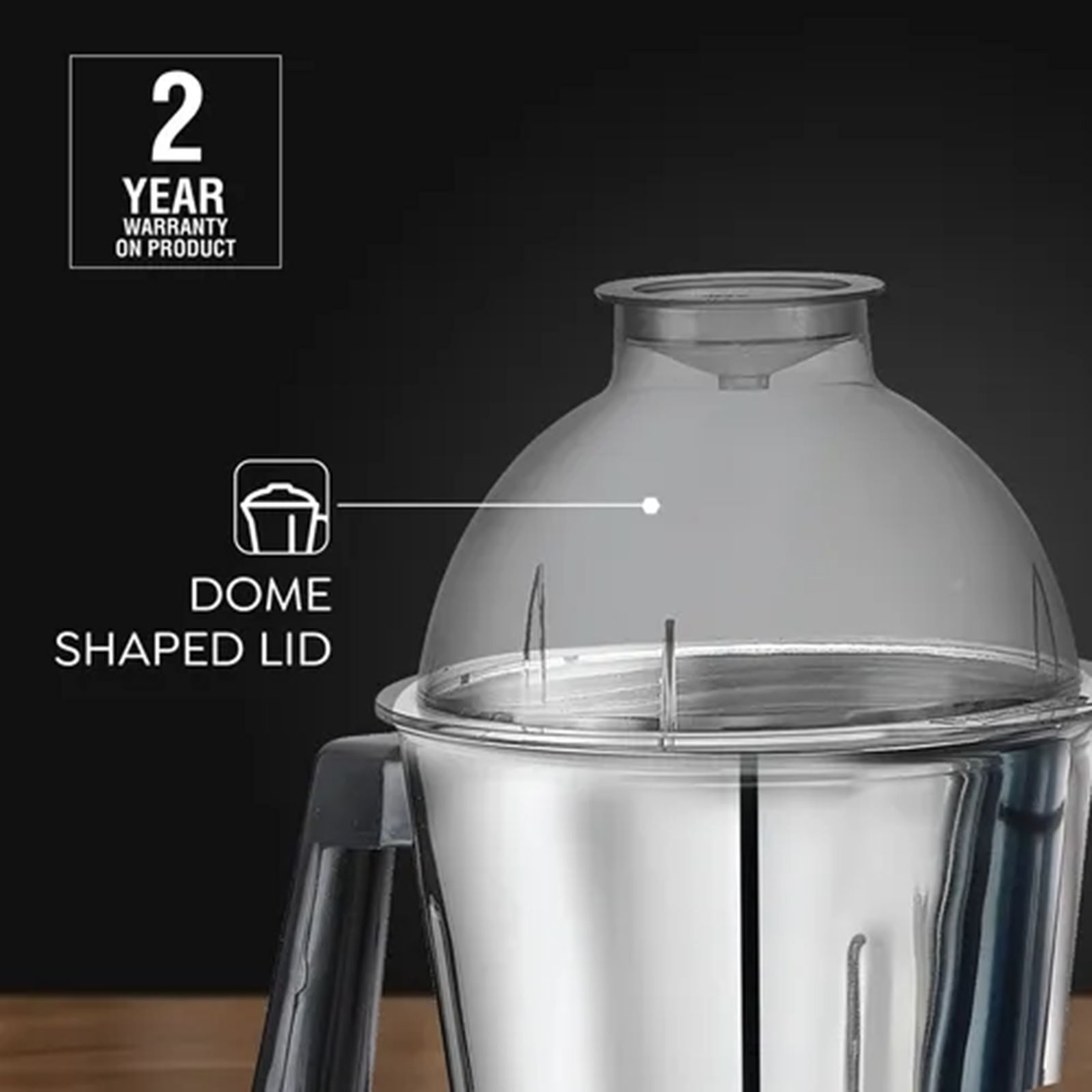 Prestige Grace 750 Watt 3 Jars Mixer Grinder (Dome Shaped LID, Blue & Black)_7