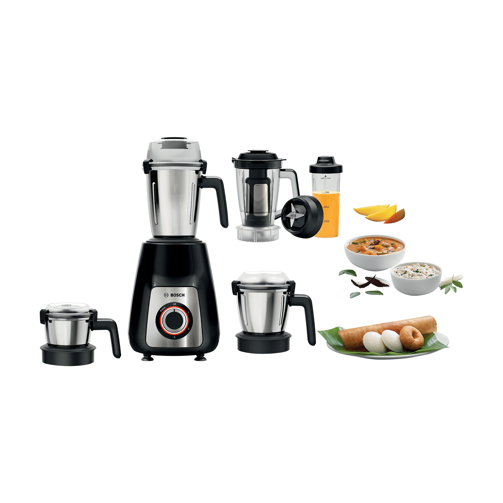 Bosch TrueMixx 1100 Watt 5 Jars Mixer Grinder (24000 RPM, Stone Pounding Technology, Black)_2