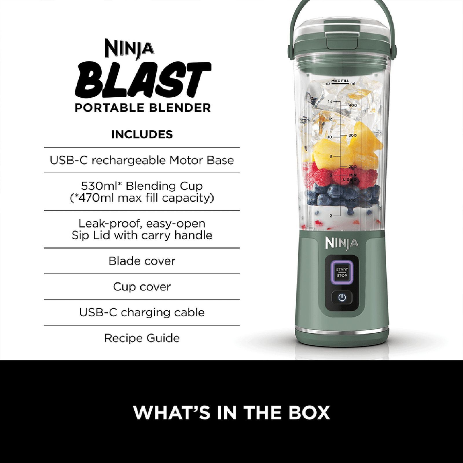 Ninja Blast Portable Blender with Rechargeable Battery (530ml, Blue)_9