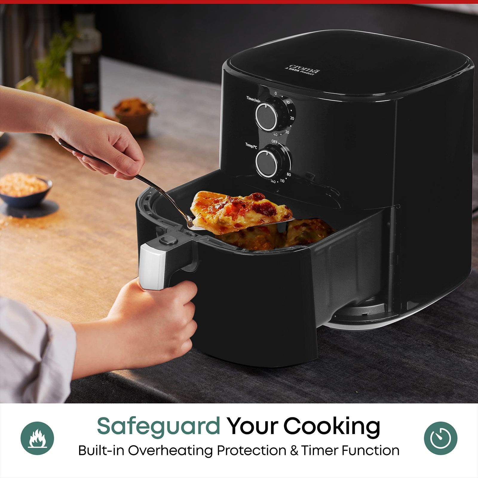 Croma 5L 1500 Watt Air Fryer with 360 Degree Air Circulation (Black) Croma 5L 1500 Watt Air Fryer with 360 Degree Air Circulation (Black)_7