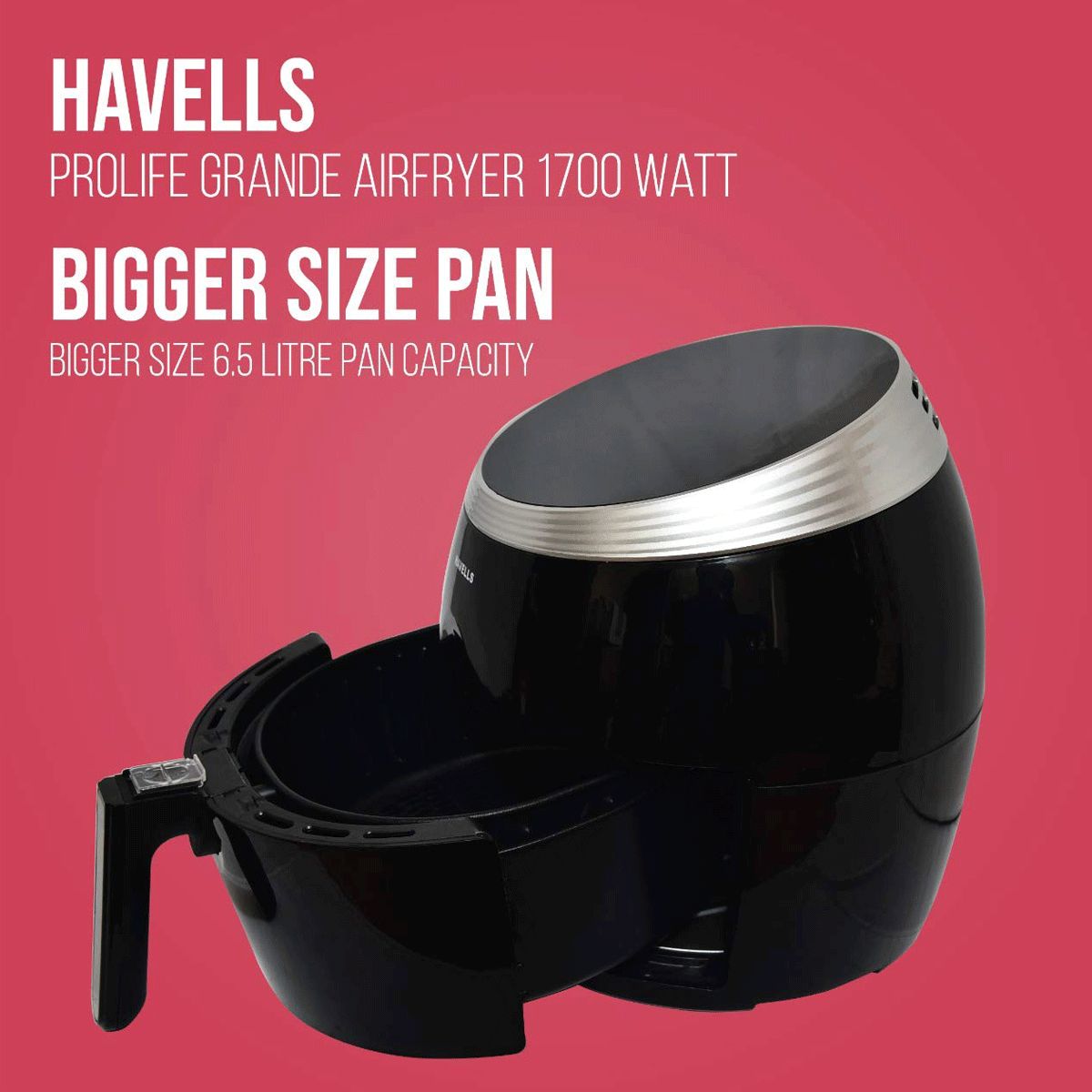 HAVELLS Prolife Grande 6.5L 1700 Watt Digital Air Fryer with Aero Crisp Technology (Black) HAVELLS Prolife Grande 6.5L 1700 Watt Digital Air Fryer with Aero Crisp Technology (Black)_8