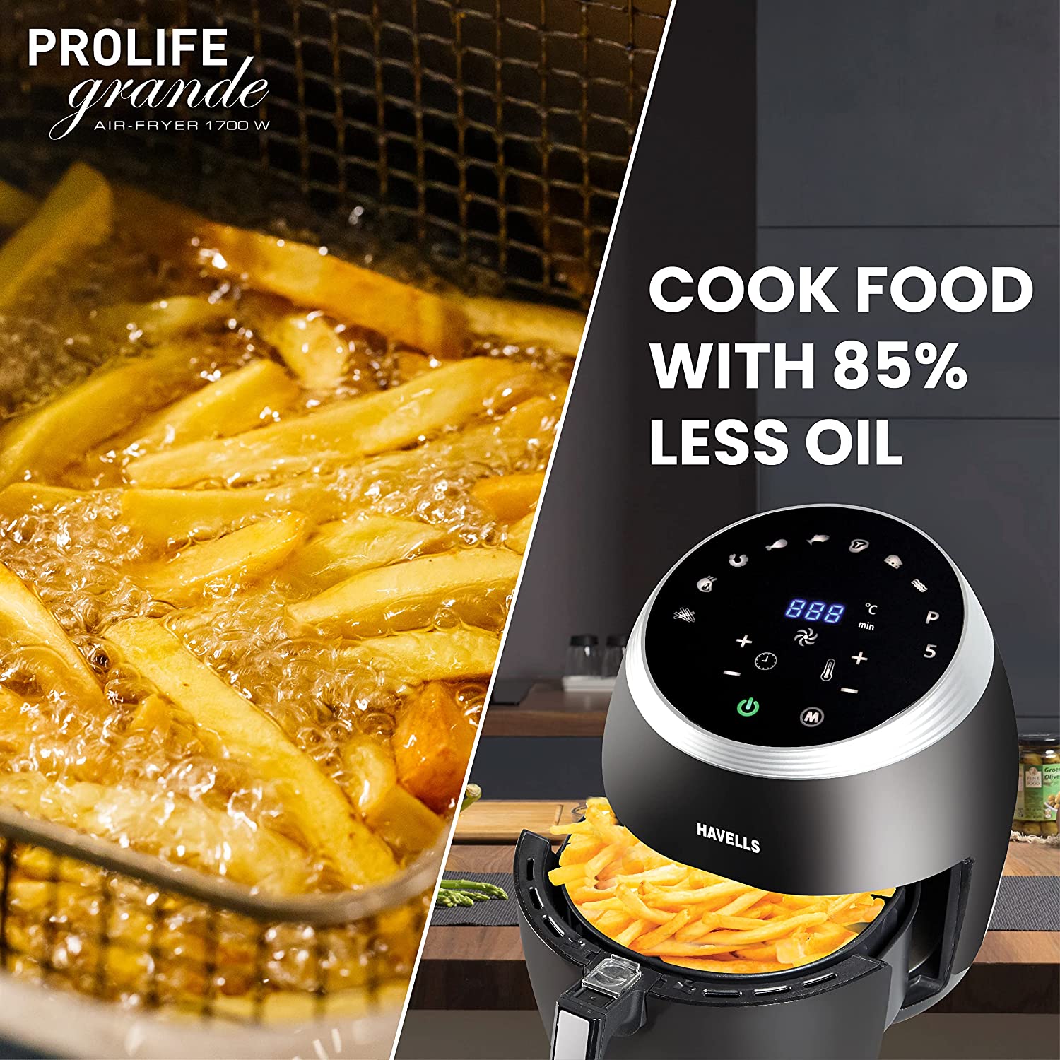 HAVELLS Prolife Grande 6.5L 1700 Watt Digital Air Fryer with Aero Crisp Technology (Black) HAVELLS Prolife Grande 6.5L 1700 Watt Digital Air Fryer with Aero Crisp Technology (Black)_12