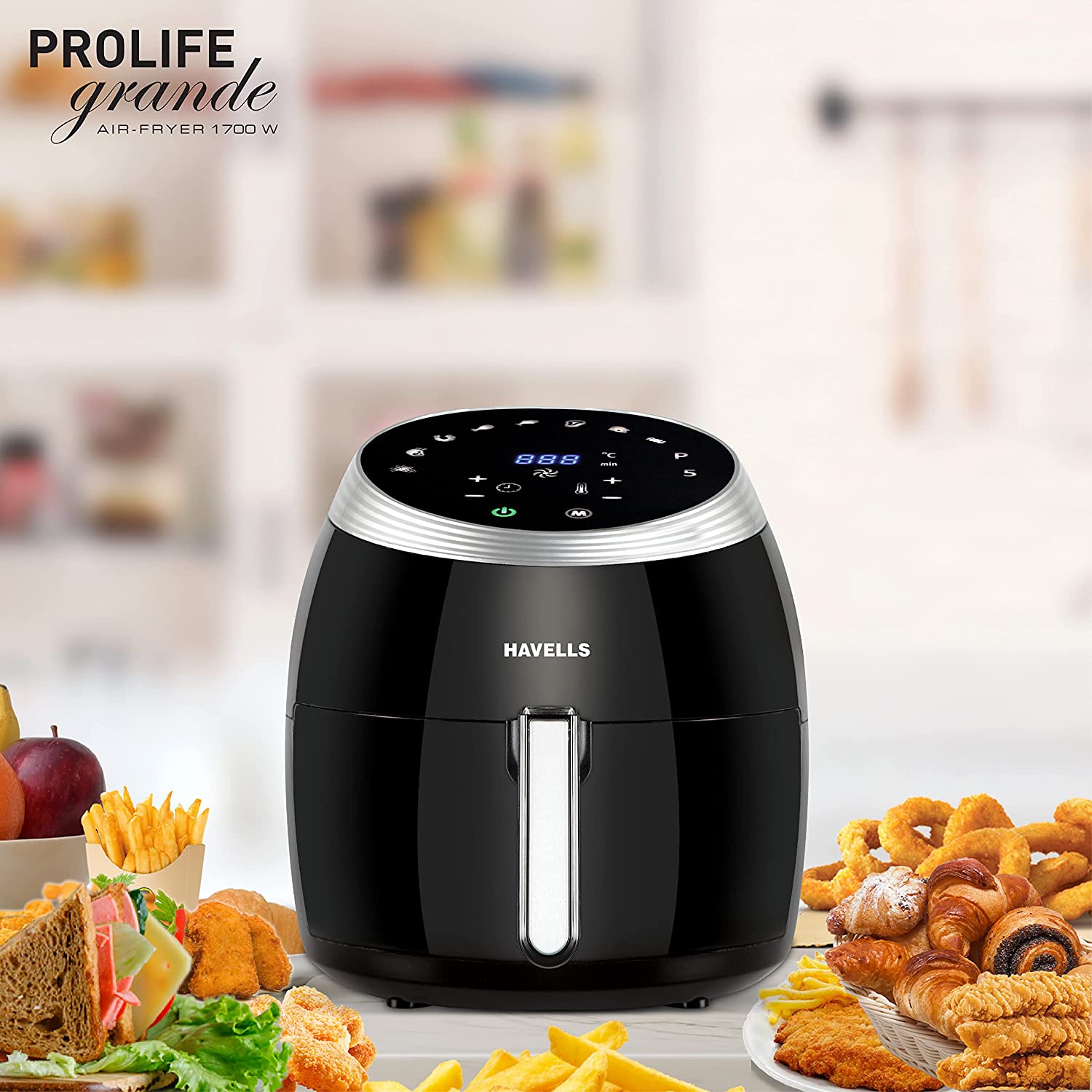 HAVELLS Prolife Grande 6.5L 1700 Watt Digital Air Fryer with Aero Crisp Technology (Black) HAVELLS Prolife Grande 6.5L 1700 Watt Digital Air Fryer with Aero Crisp Technology (Black)_13