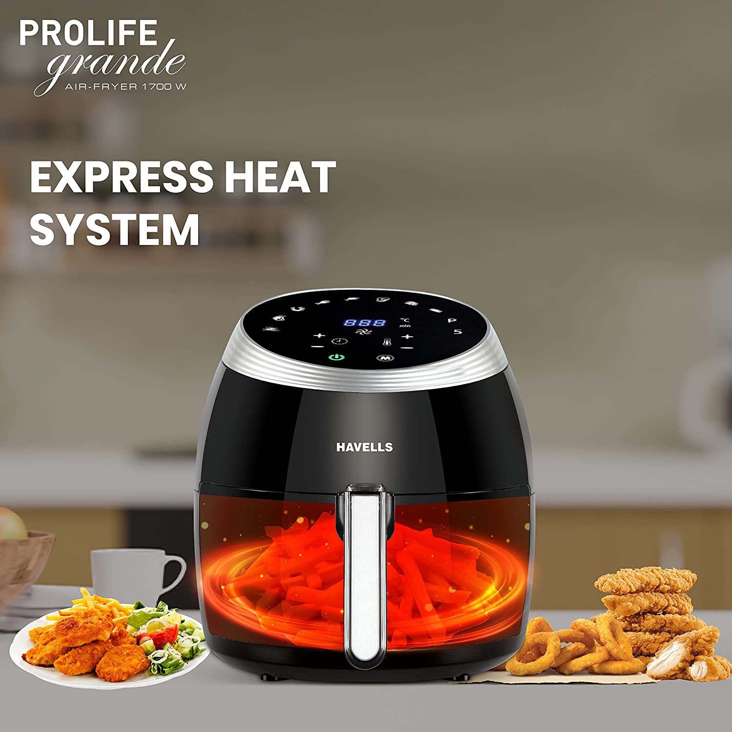 HAVELLS Prolife Grande 6.5L 1700 Watt Digital Air Fryer with Aero Crisp Technology (Black) HAVELLS Prolife Grande 6.5L 1700 Watt Digital Air Fryer with Aero Crisp Technology (Black)_14