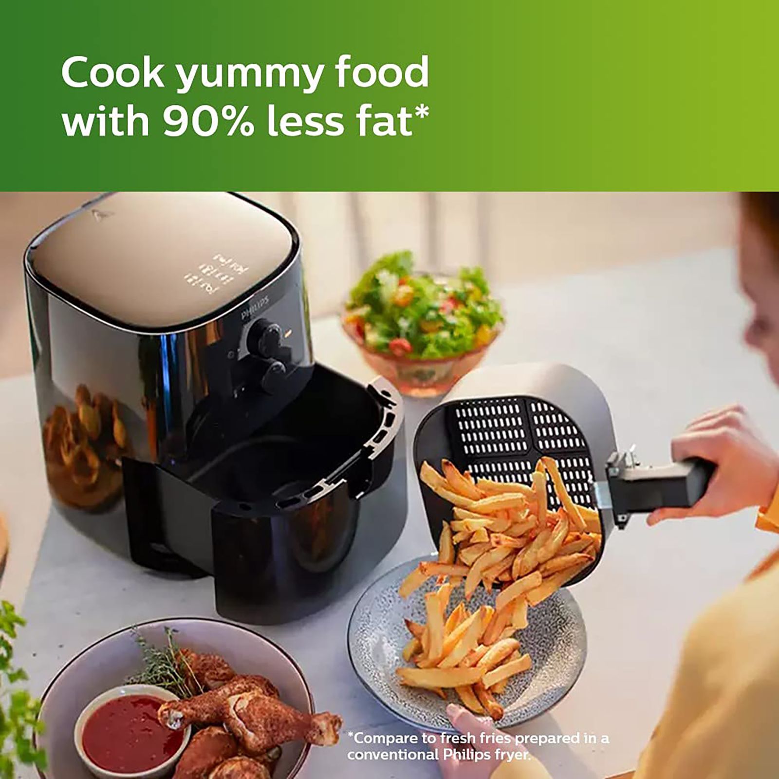 PHILIPS Spectre 4.1L 1400 Watt Air Fryer with Rapid Air Technology (Black)_10